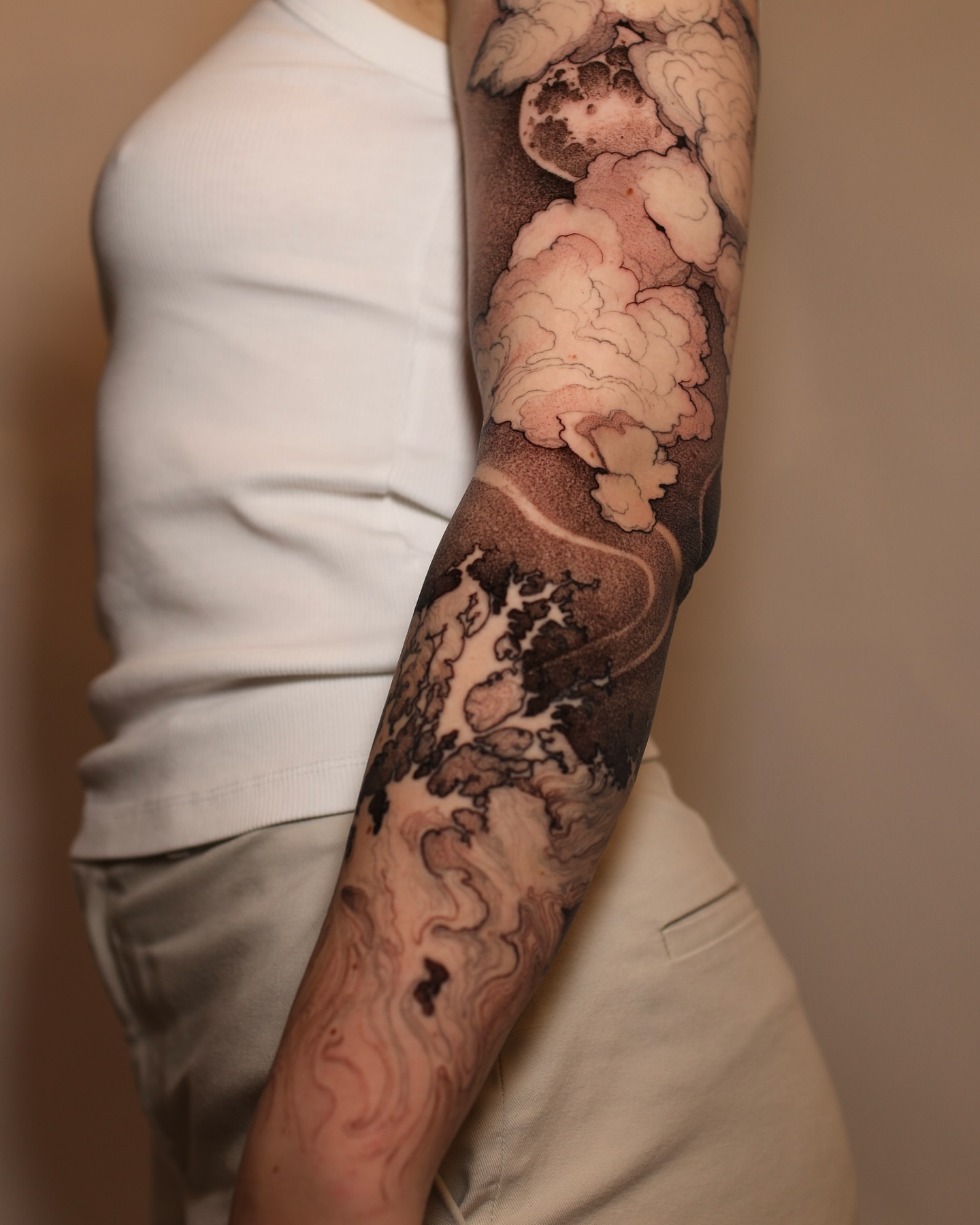 Tattoo by @strokin_dark — dotwork, realism