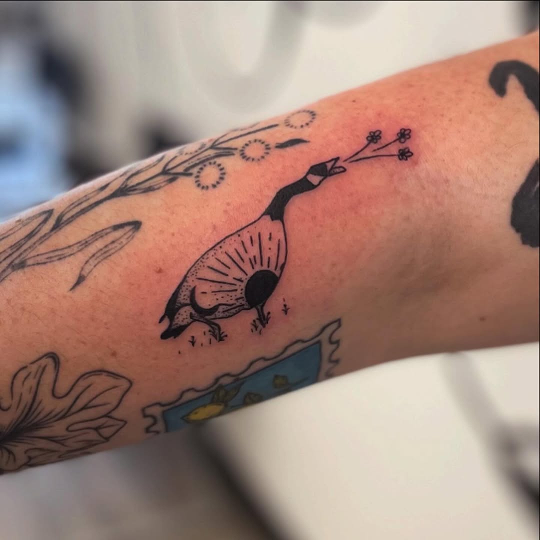 Tattoo by @peggypantz — illustrative, blackwork