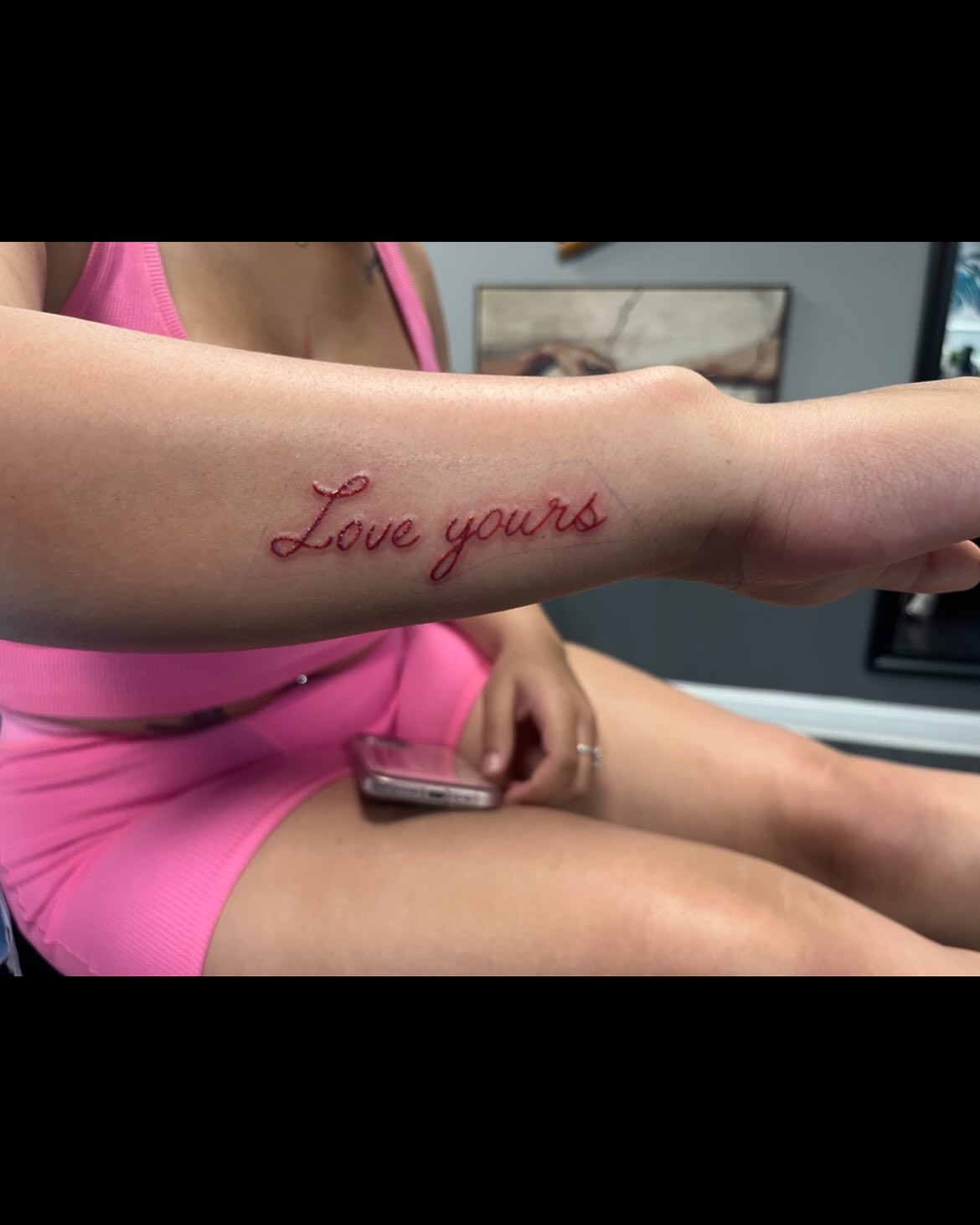 Love yours lettering script tattoo on the forearm by Ciera (Ribbit) ๐ธ