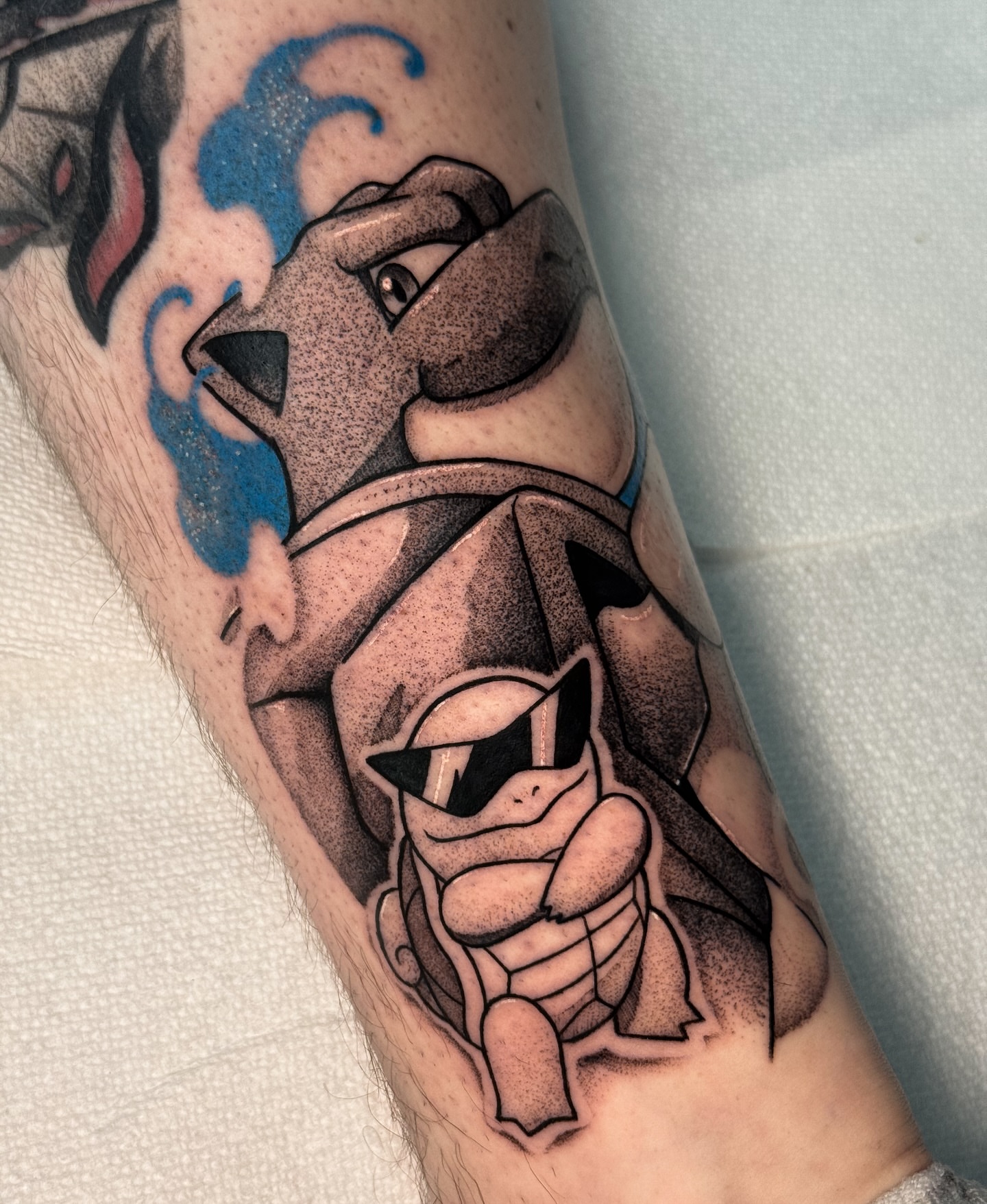 Tattoo by @doomedtattoo — dotwork, realism