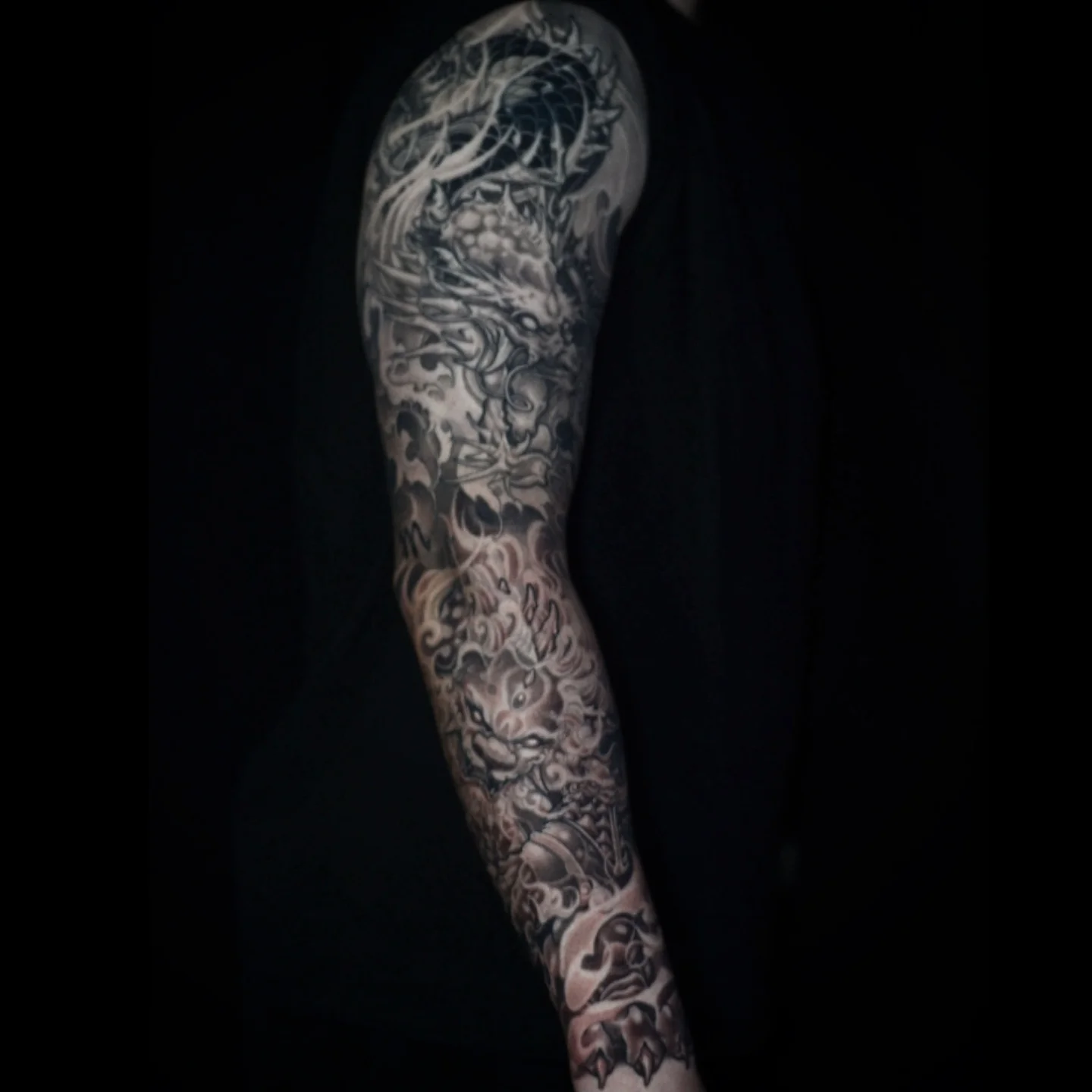 Tattoo by @artofsteve — black_and_grey, realism