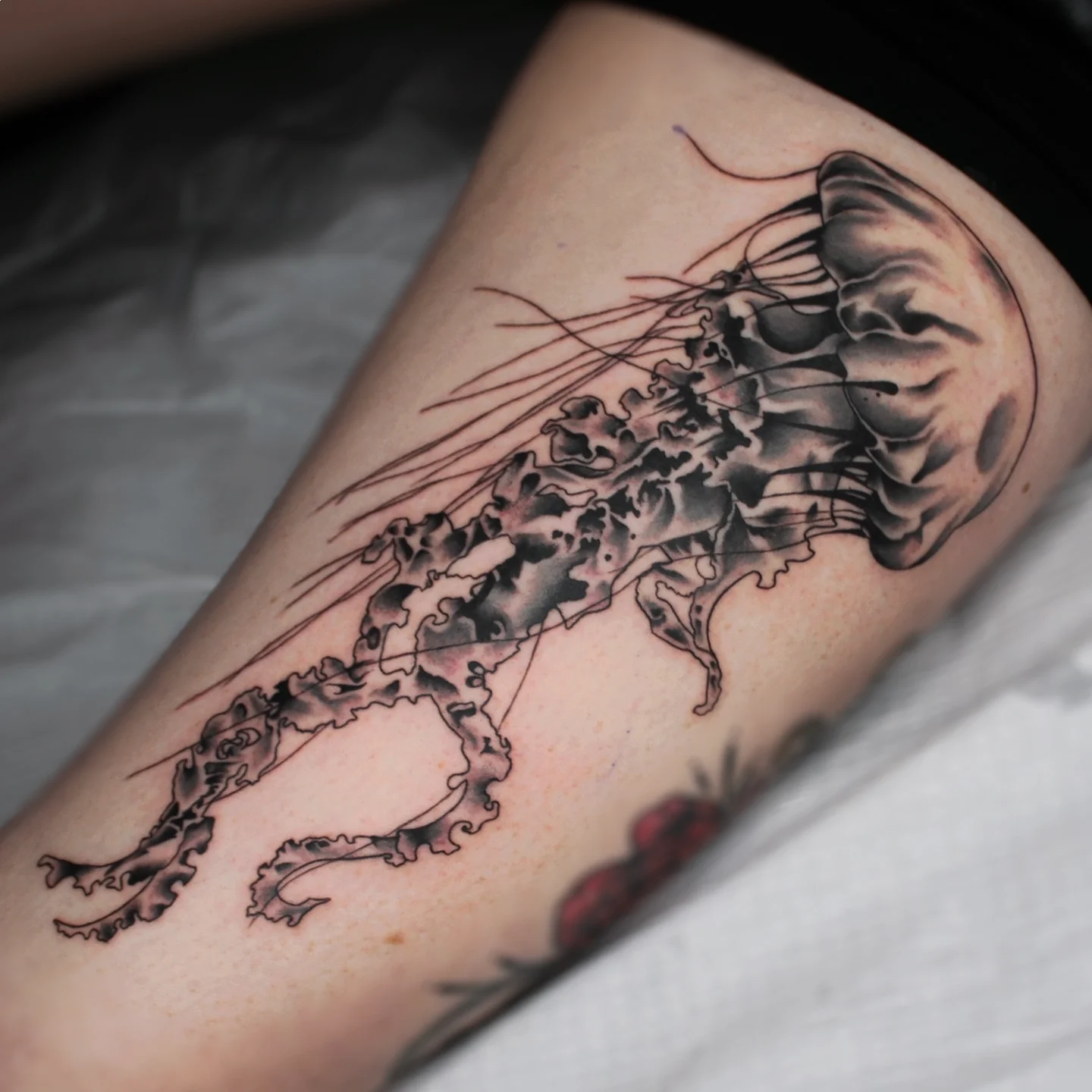 Tattoo by @therealinnerlip — black_and_grey