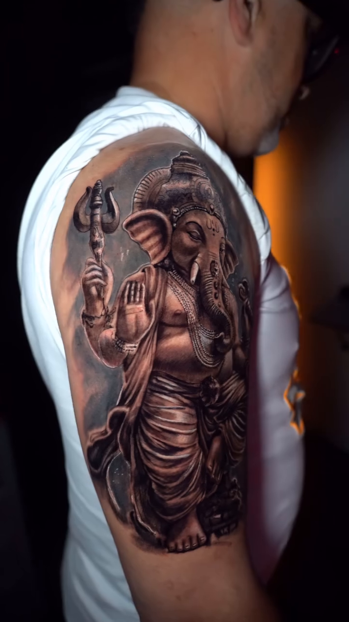 Ganesha realism tattoo by ⚜️ Osnay Tattoo Art ⚜️
