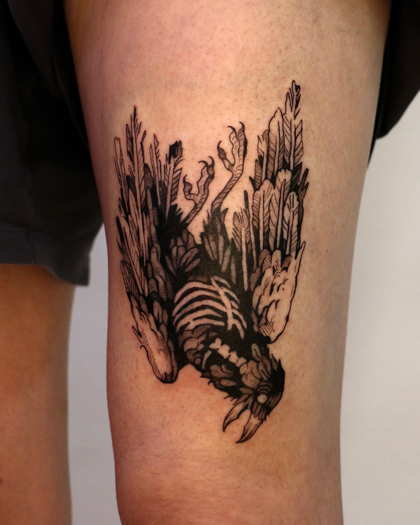 Tattoo by @baldpeaches — black_and_grey