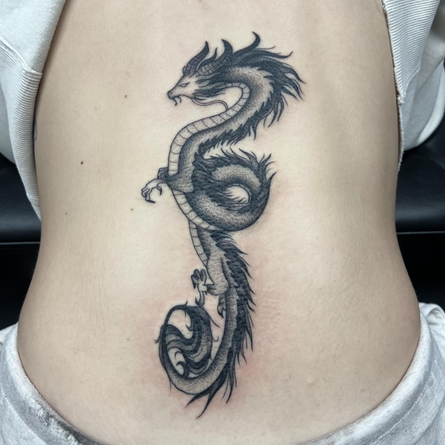 Tattoo by @tattedbycamryn โ dotwork, black_and_grey