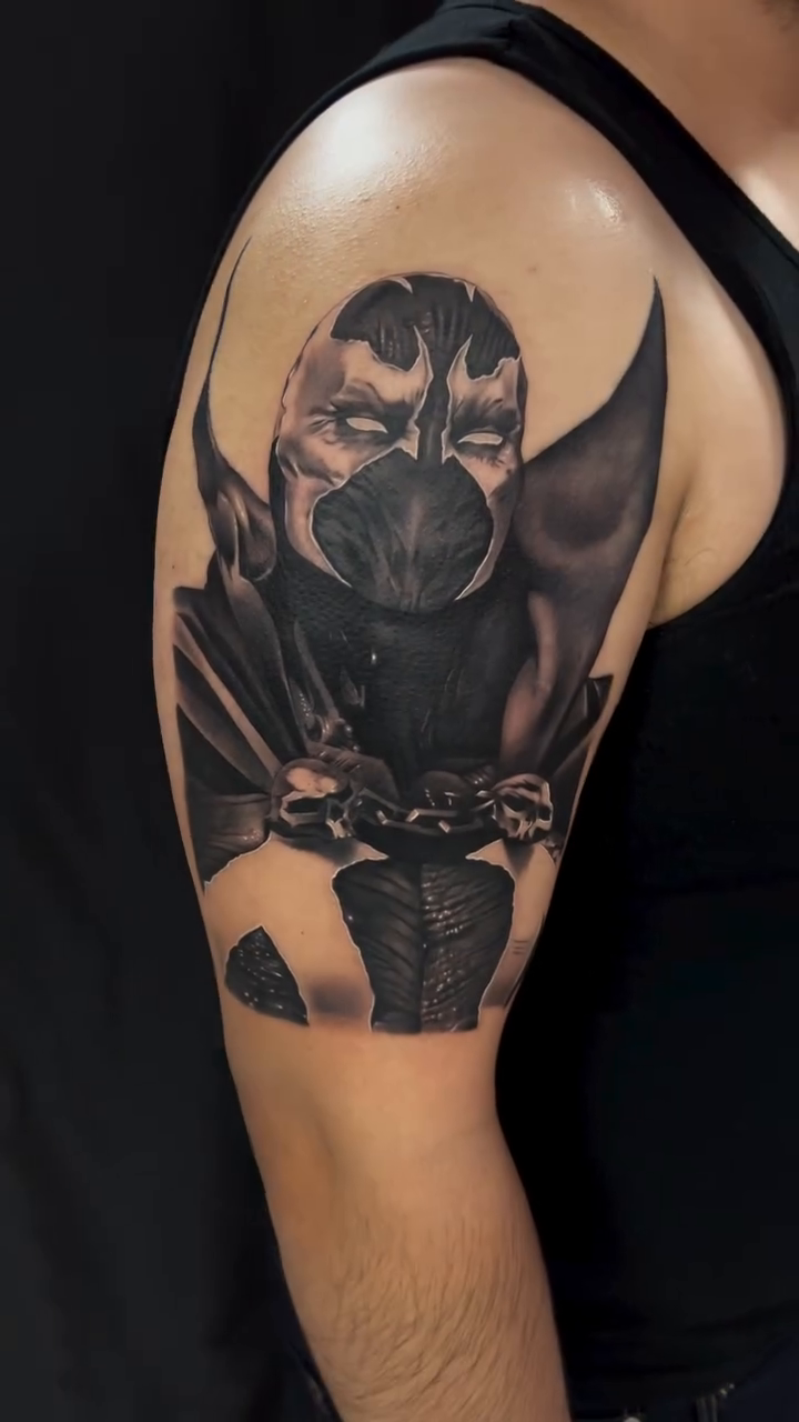 Spawn character realism tattoo by Thomas Conard