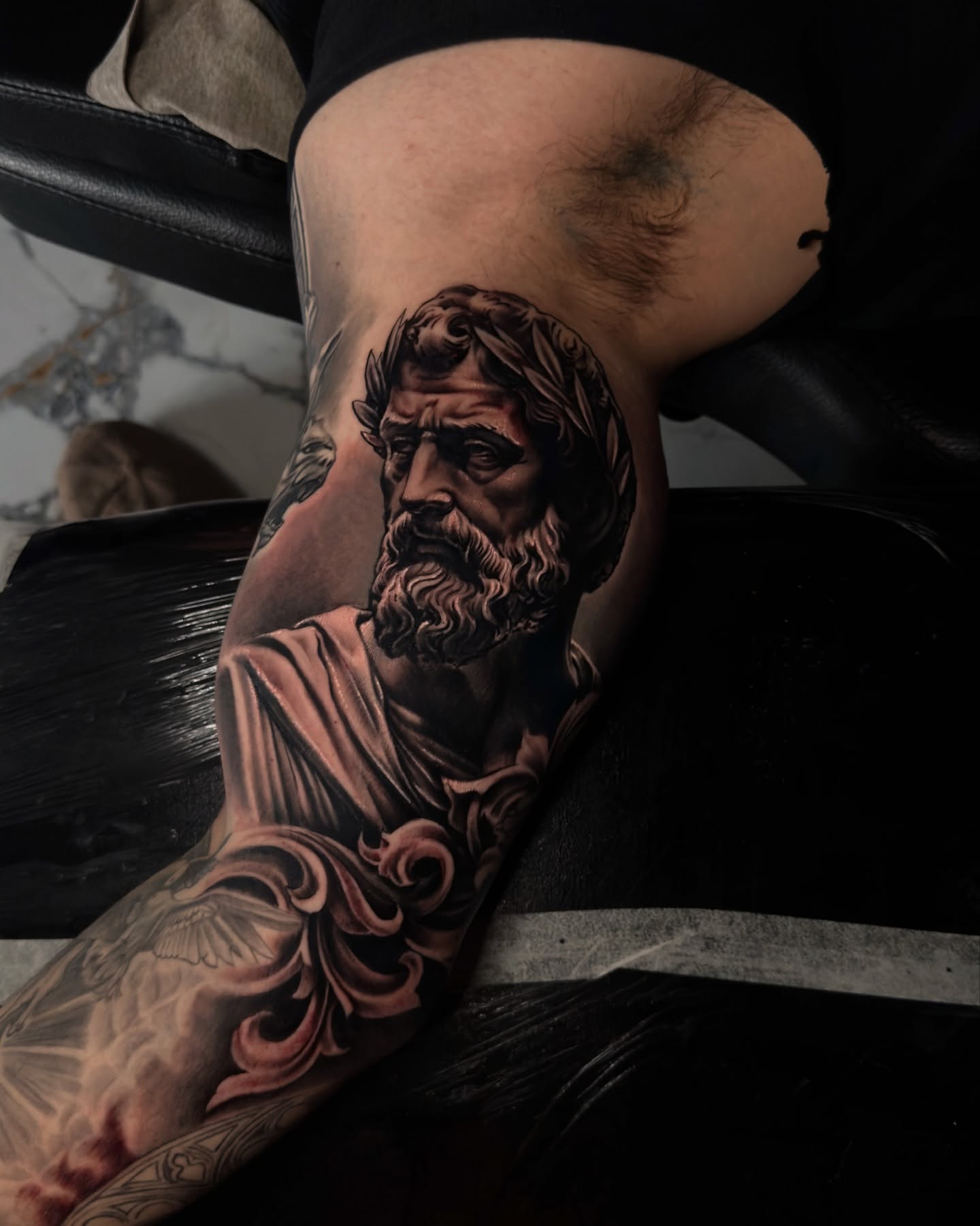 Ancient philosopher realism tattoo on the forearm by ⚜️luis Yasmany Expósito ⚜️