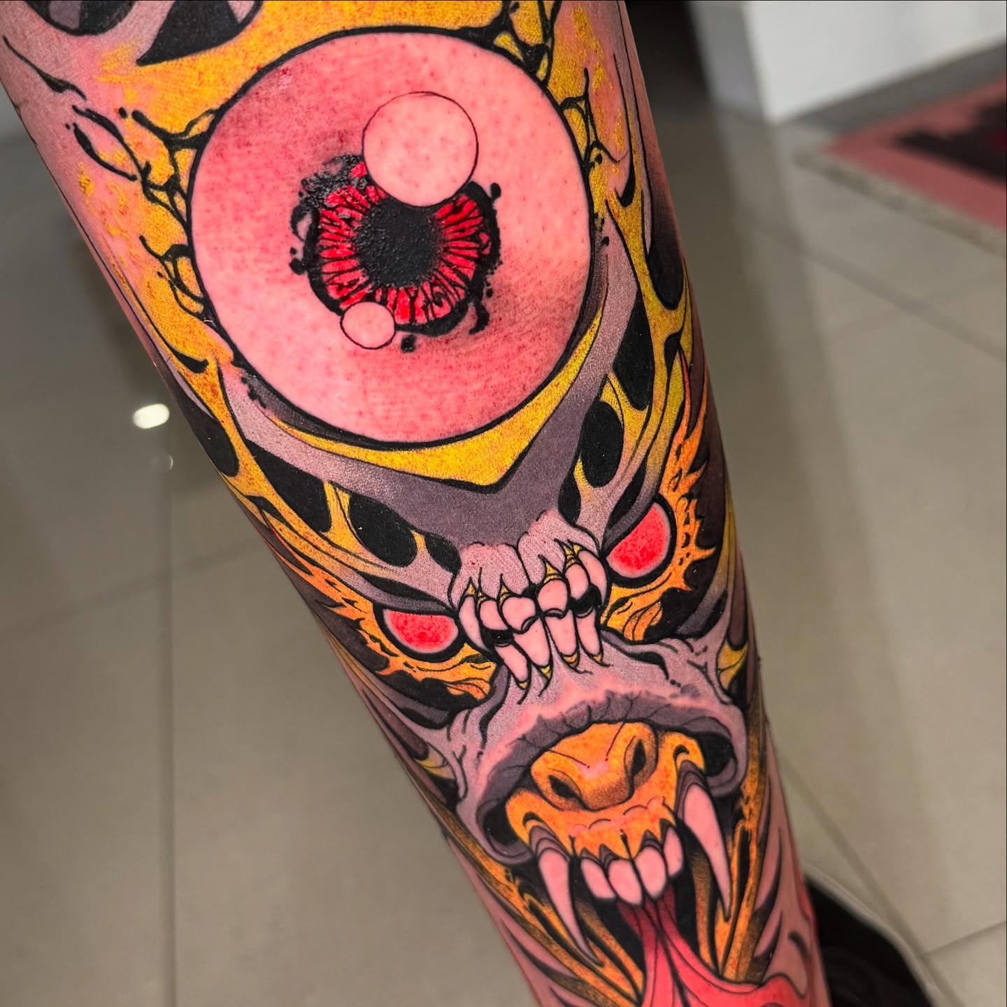 Tattoo by @sacred_crow — american_traditional, dotwork
