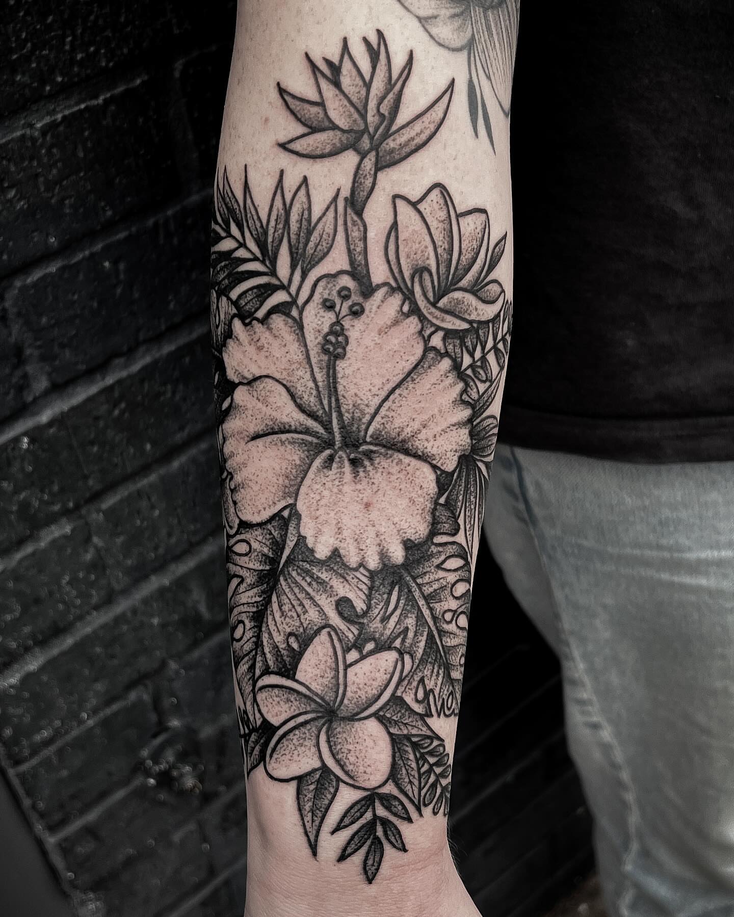 Tattoo by @scottallentattooer — dotwork, black_and_grey