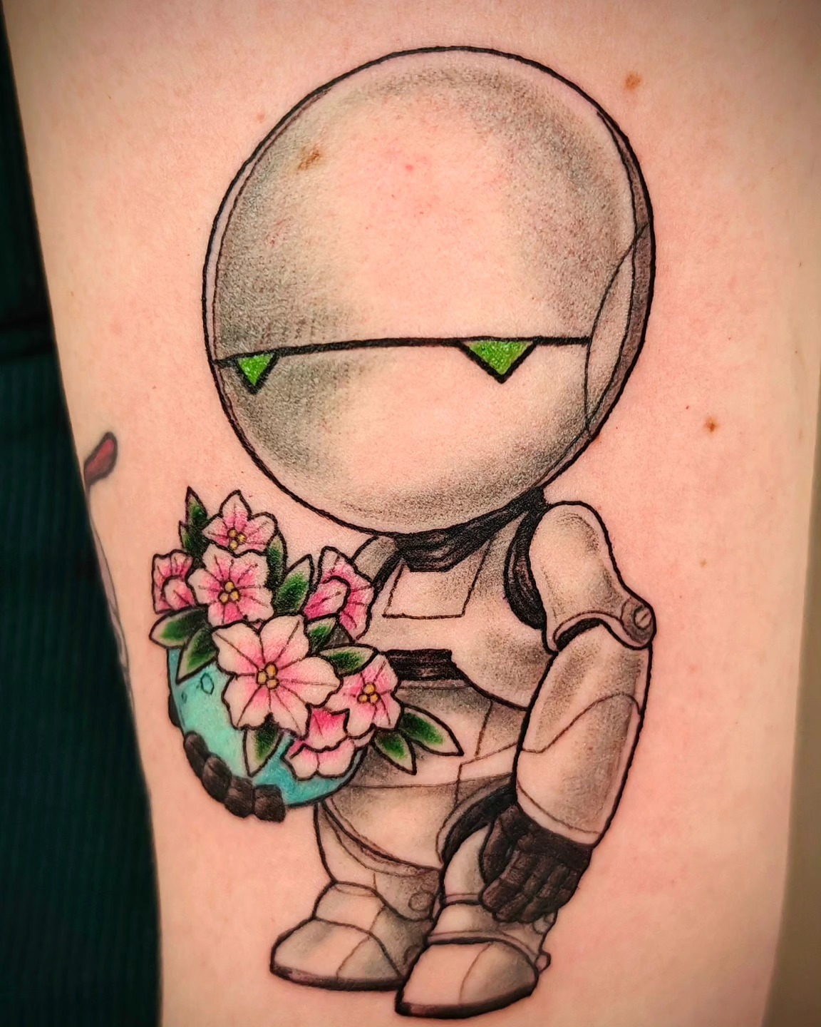 Tattoo by @artoftheblackwolf — dotwork, anime