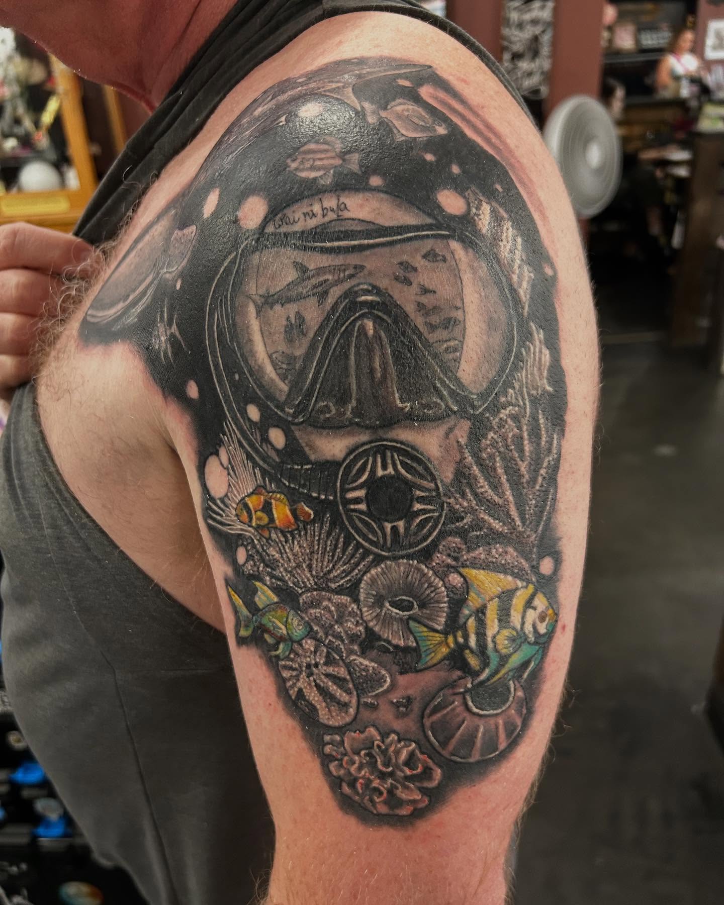 Tattoo by @joshshawtattoos — realism, black_and_grey