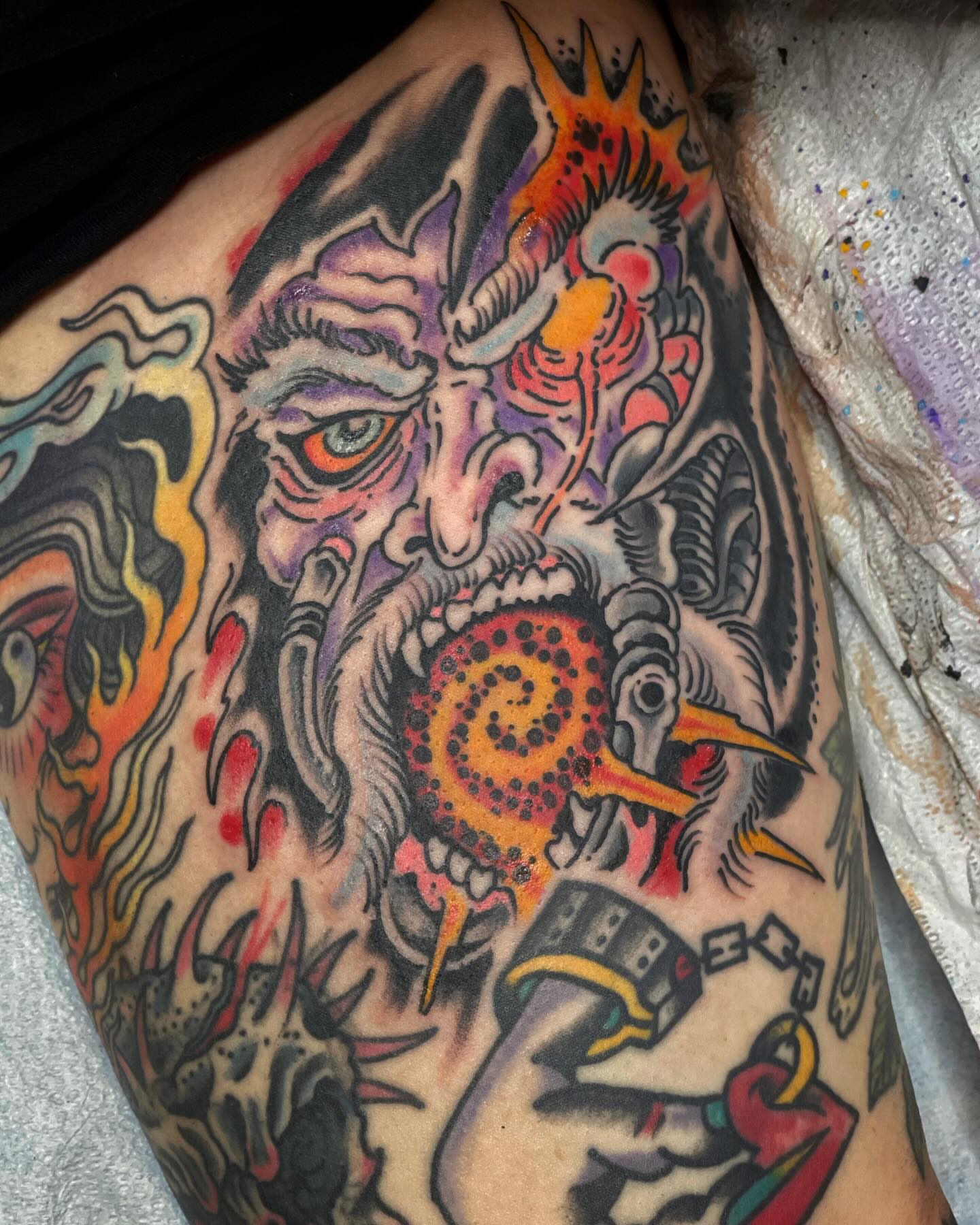 Tattoo by @zacblevins — american_traditional, dotwork
