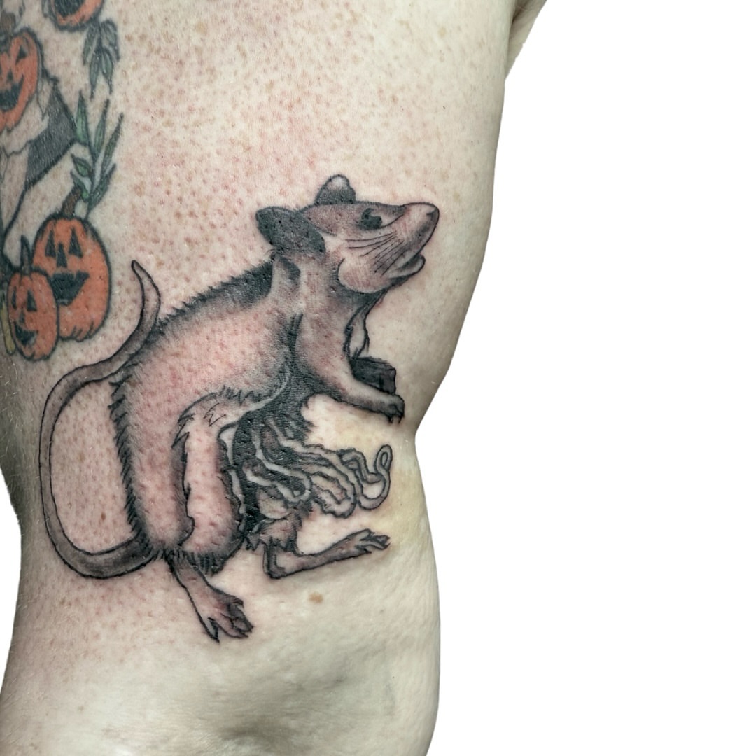 Tattoo by @anastrangebird — black_and_grey