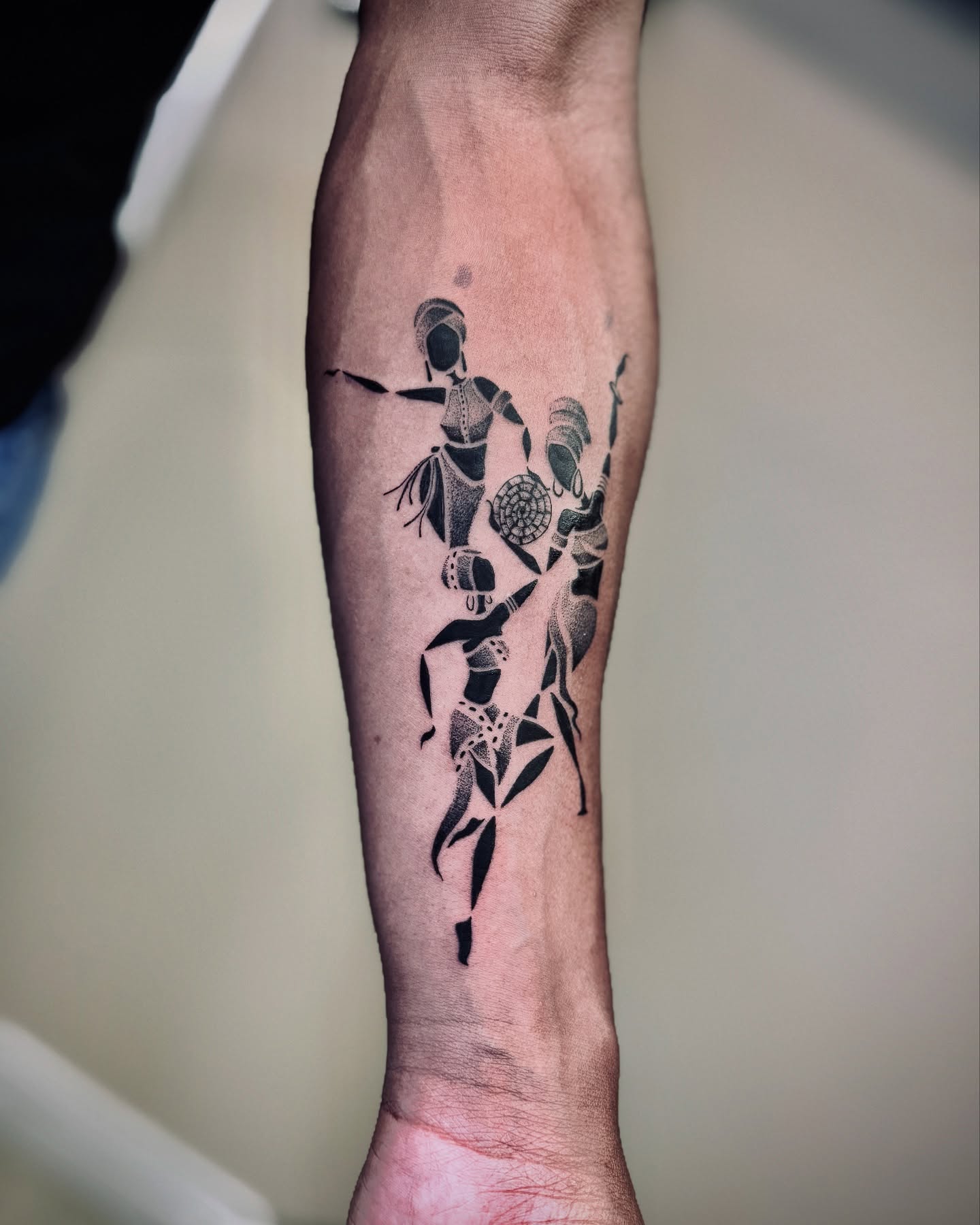 Dancers dotwork tattoo on the forearm by ๐
๐๐๐๐ณ๐ฎ๐ฆ๐ข ๐๐๐ญ๐ญ๐จ๐จs