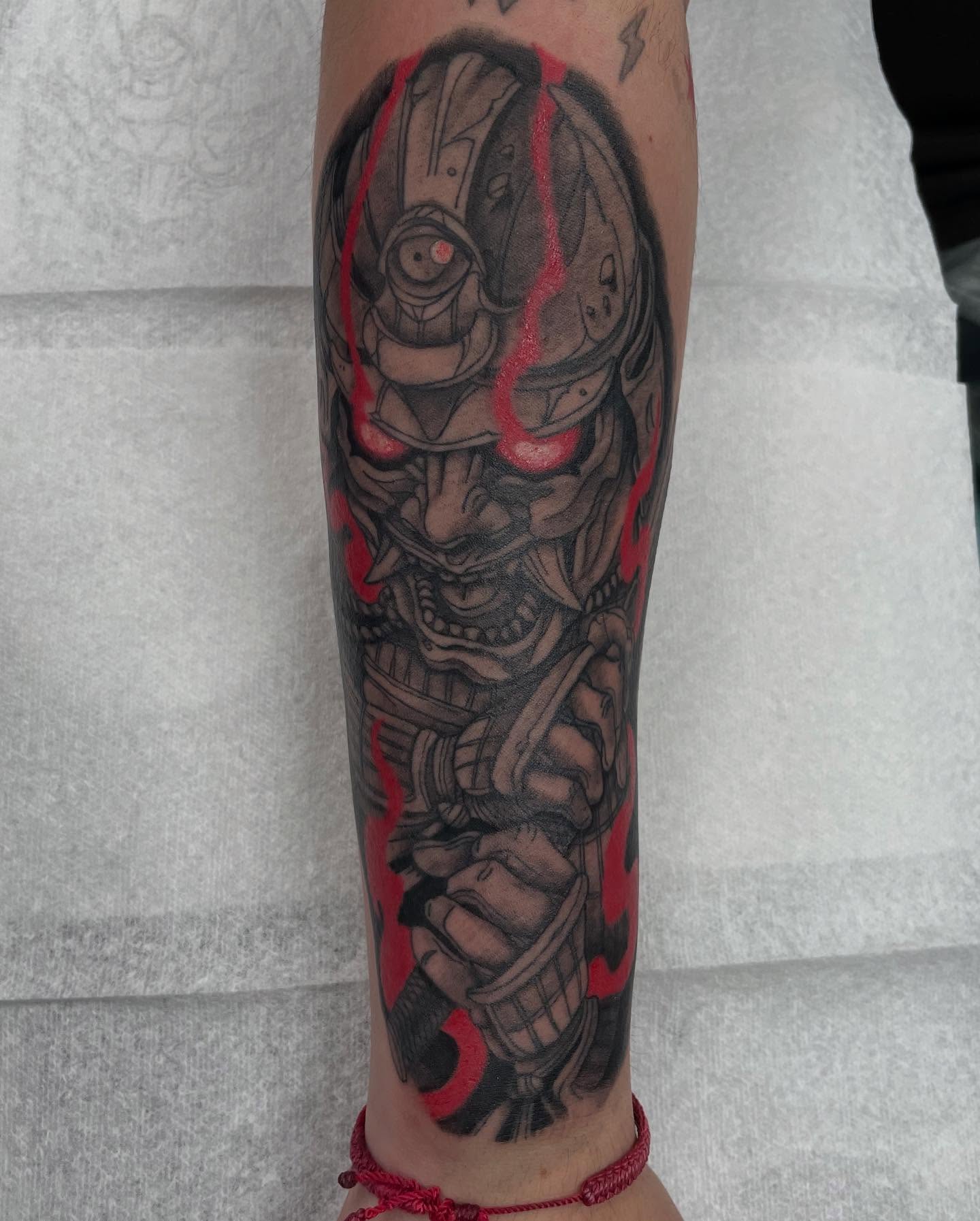 Samurai warrior realism tattoo on the forearm by Moses (Mo) 🇵🇭