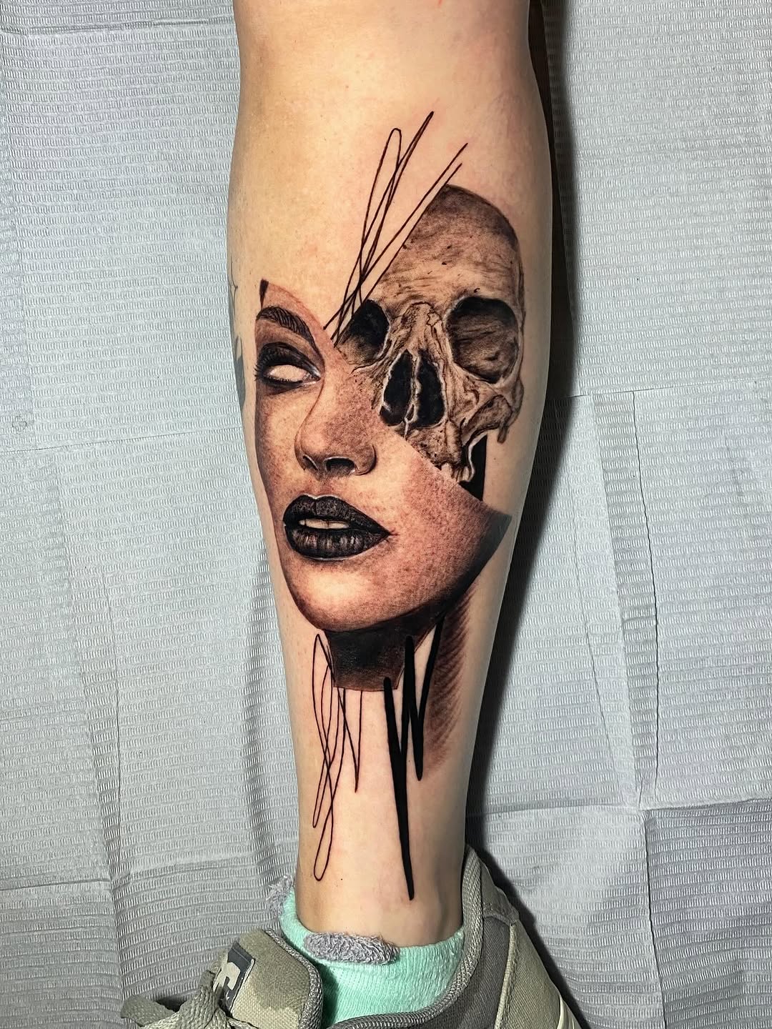 Tattoo by @sebastrussy — realism, blackwork