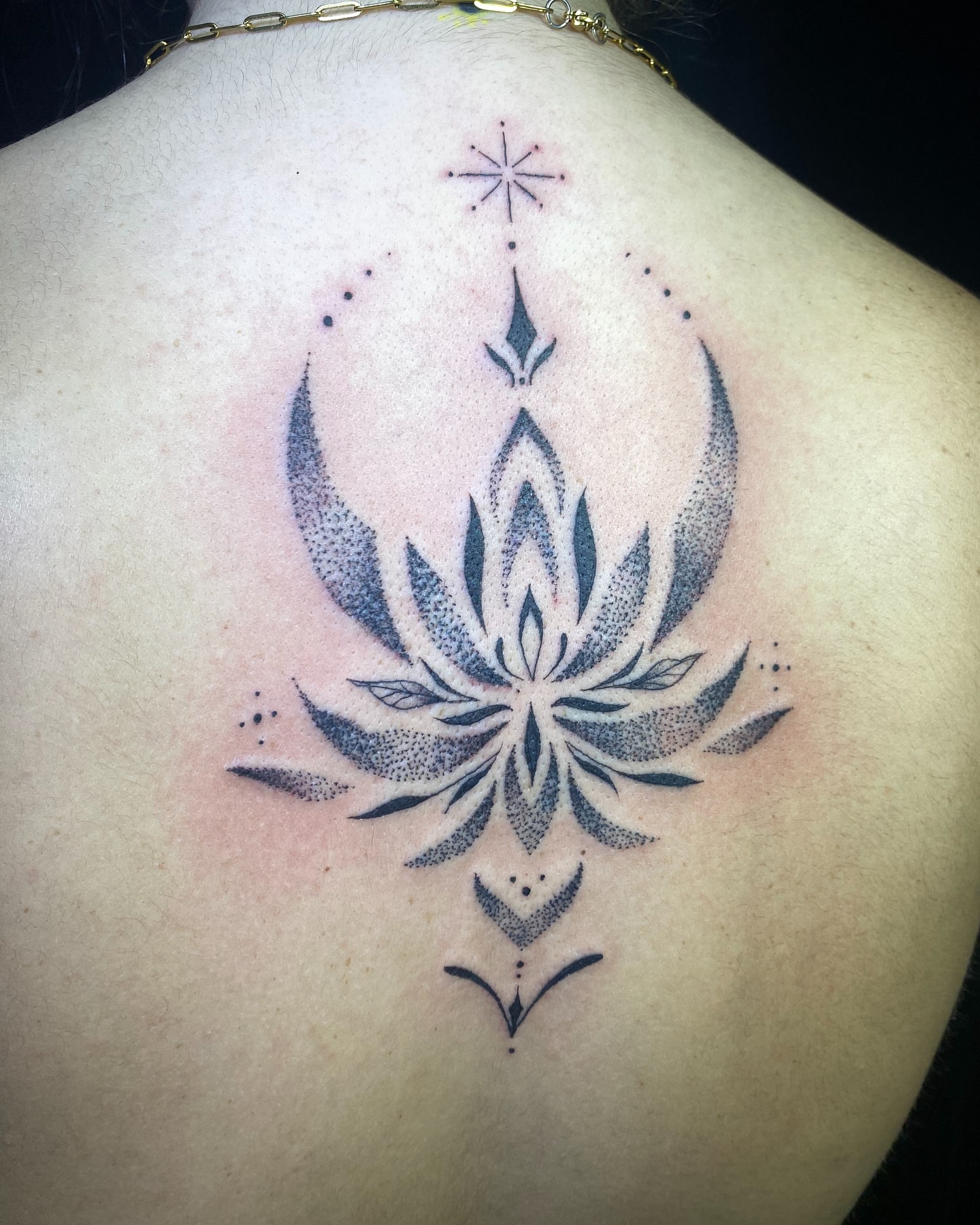 Tattoo by @skins_aj — dotwork, geometric