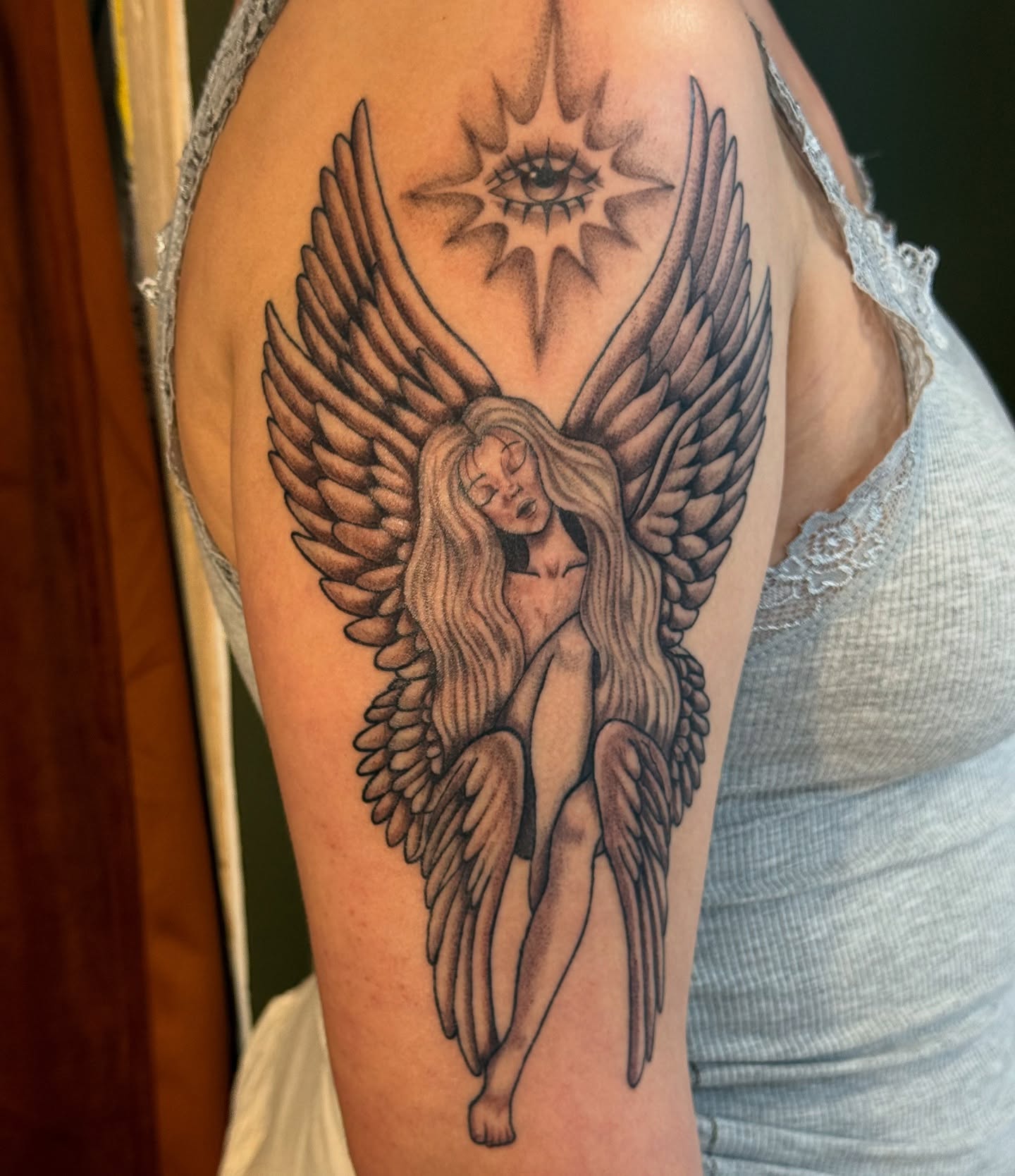 Tattoo by @madisonsky.tattoos — black_and_grey, realism