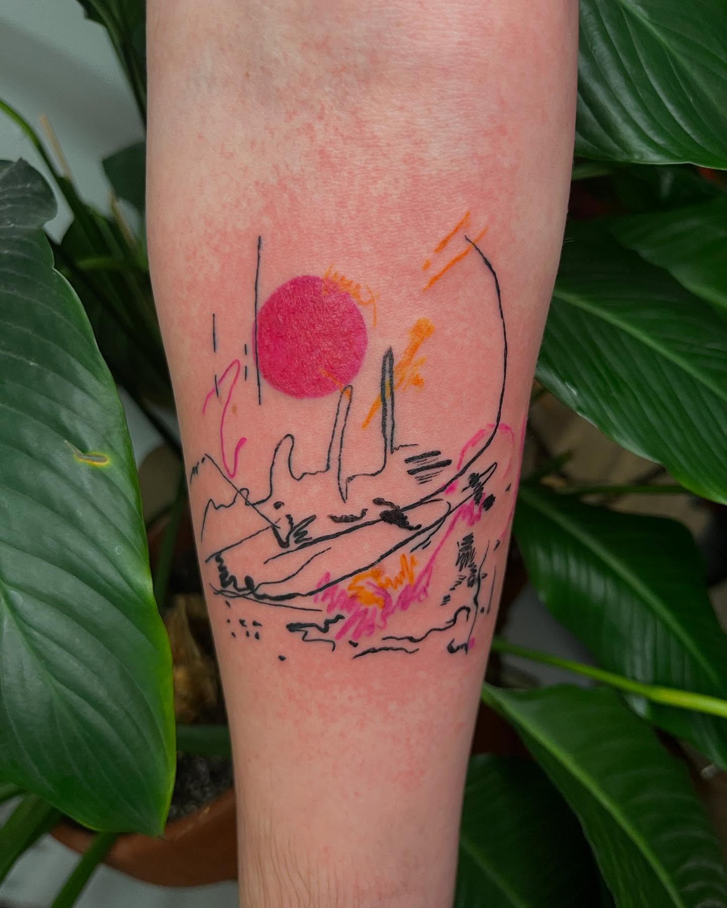 Tattoo by @sketchesonskin — geometric, minimalist