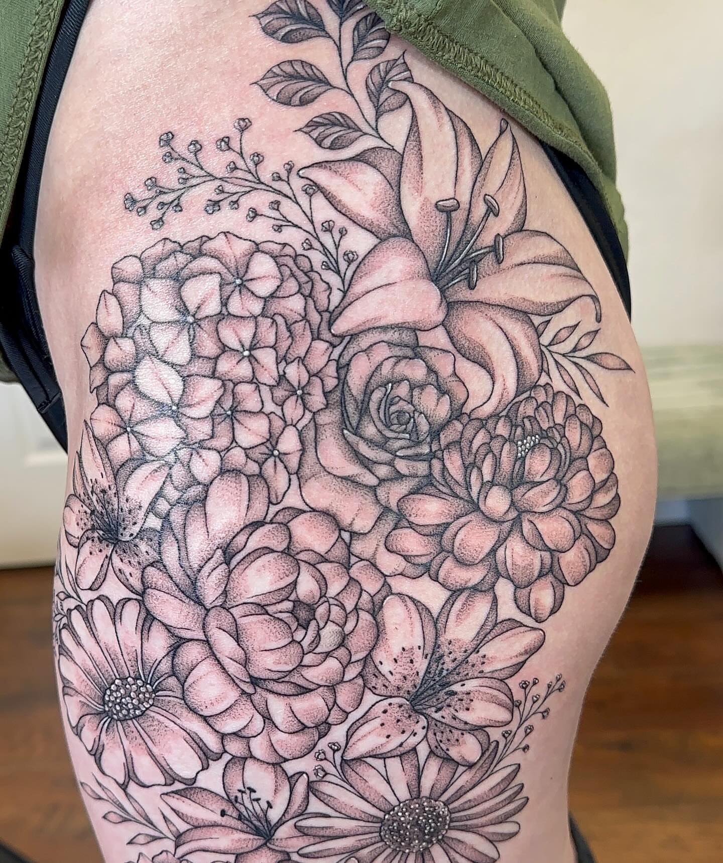 Tattoo by @bboujeeink2 — dotwork, black_and_grey