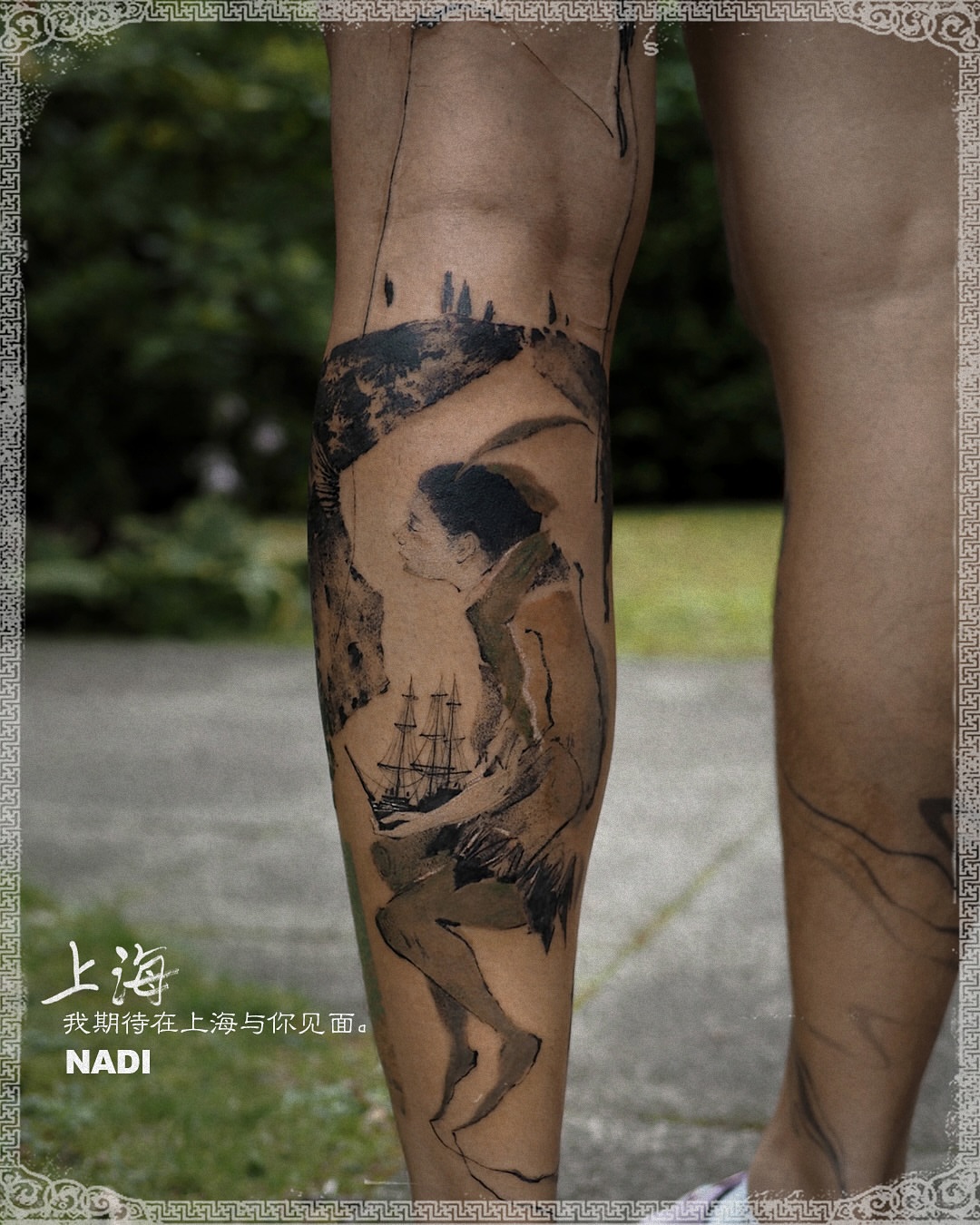 Tattoo by @hen_tattooer — black_and_grey, realism