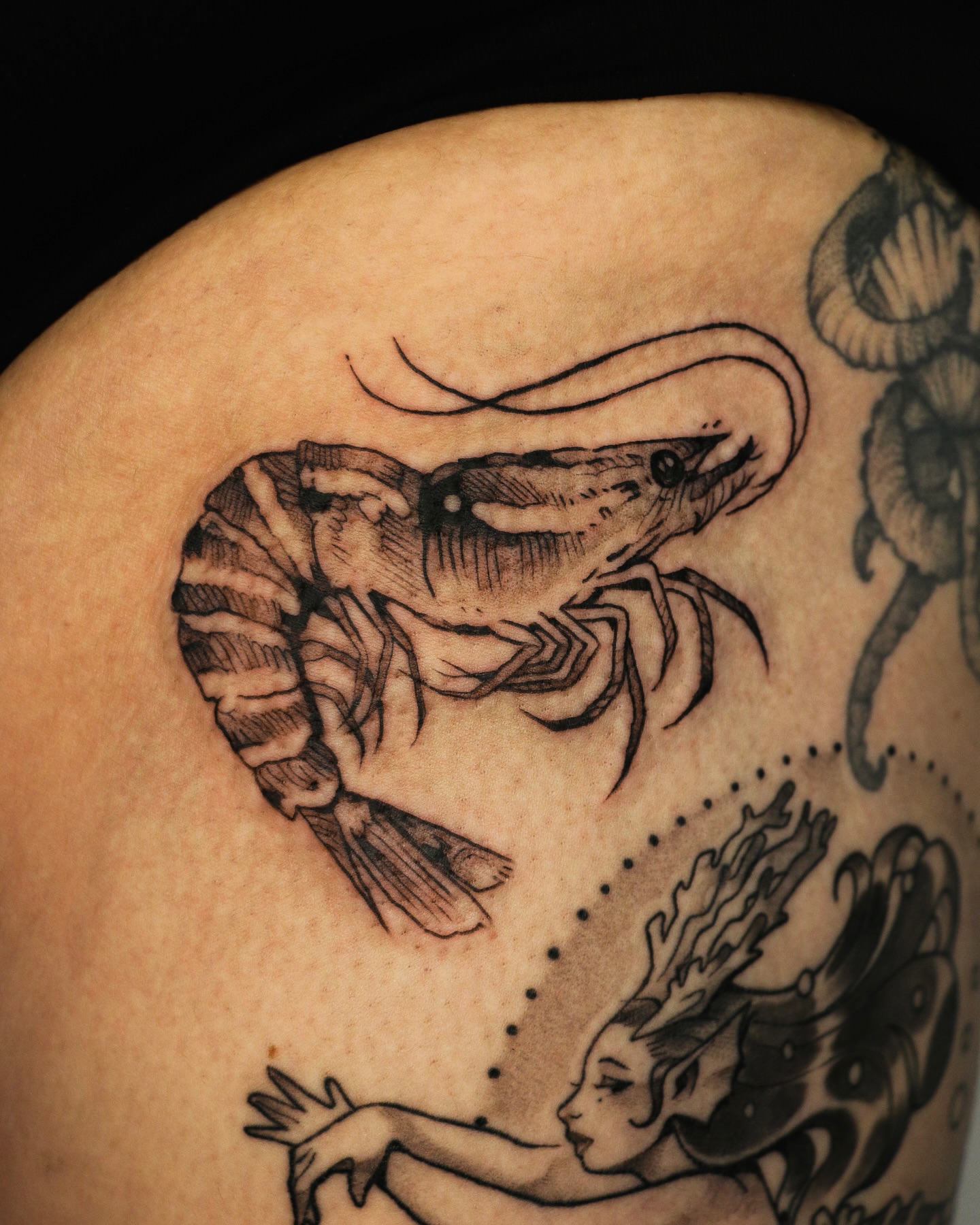Tattoo by @baldpeaches — black_and_grey