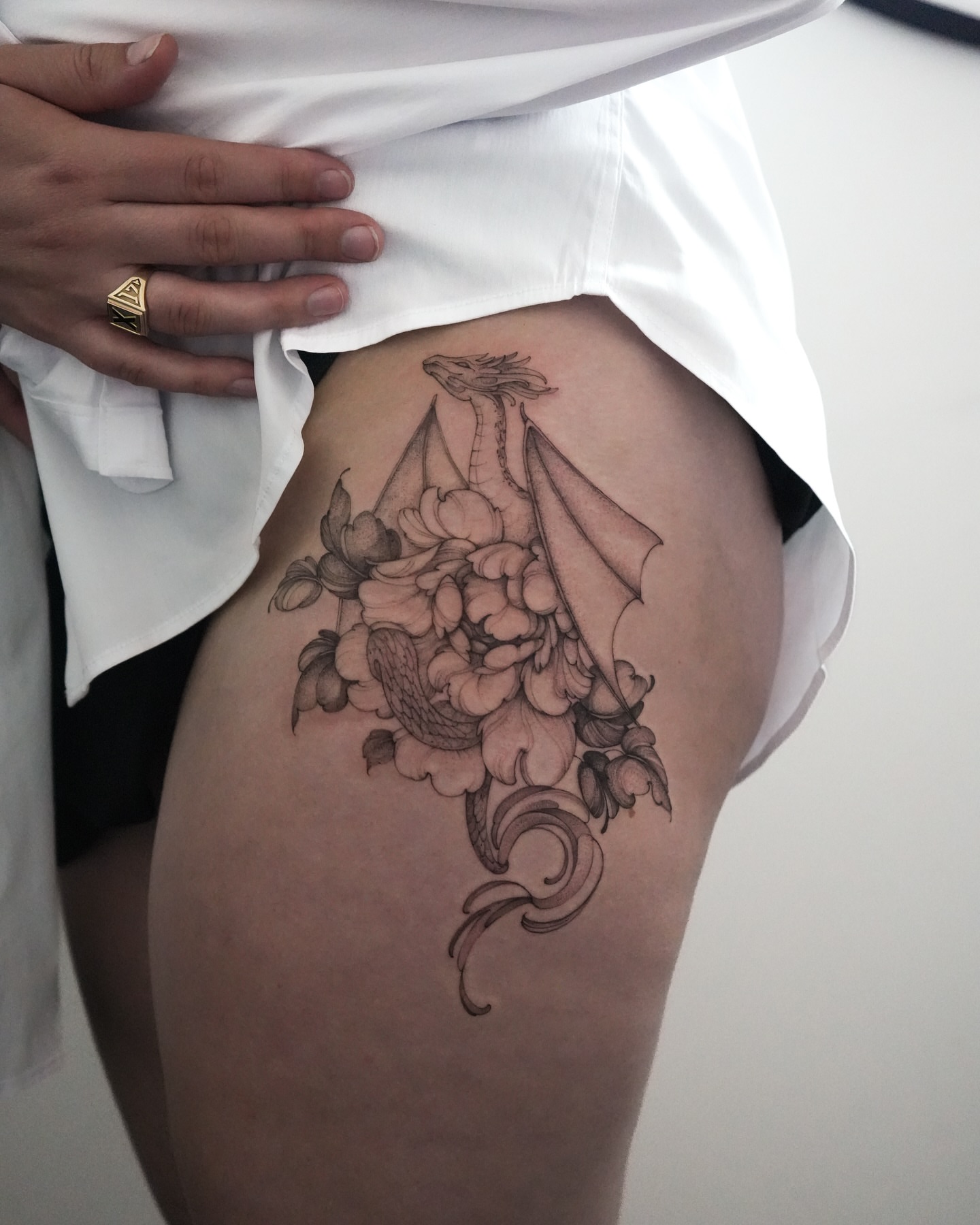 Tattoo by @aldoshyna_t — black_and_grey