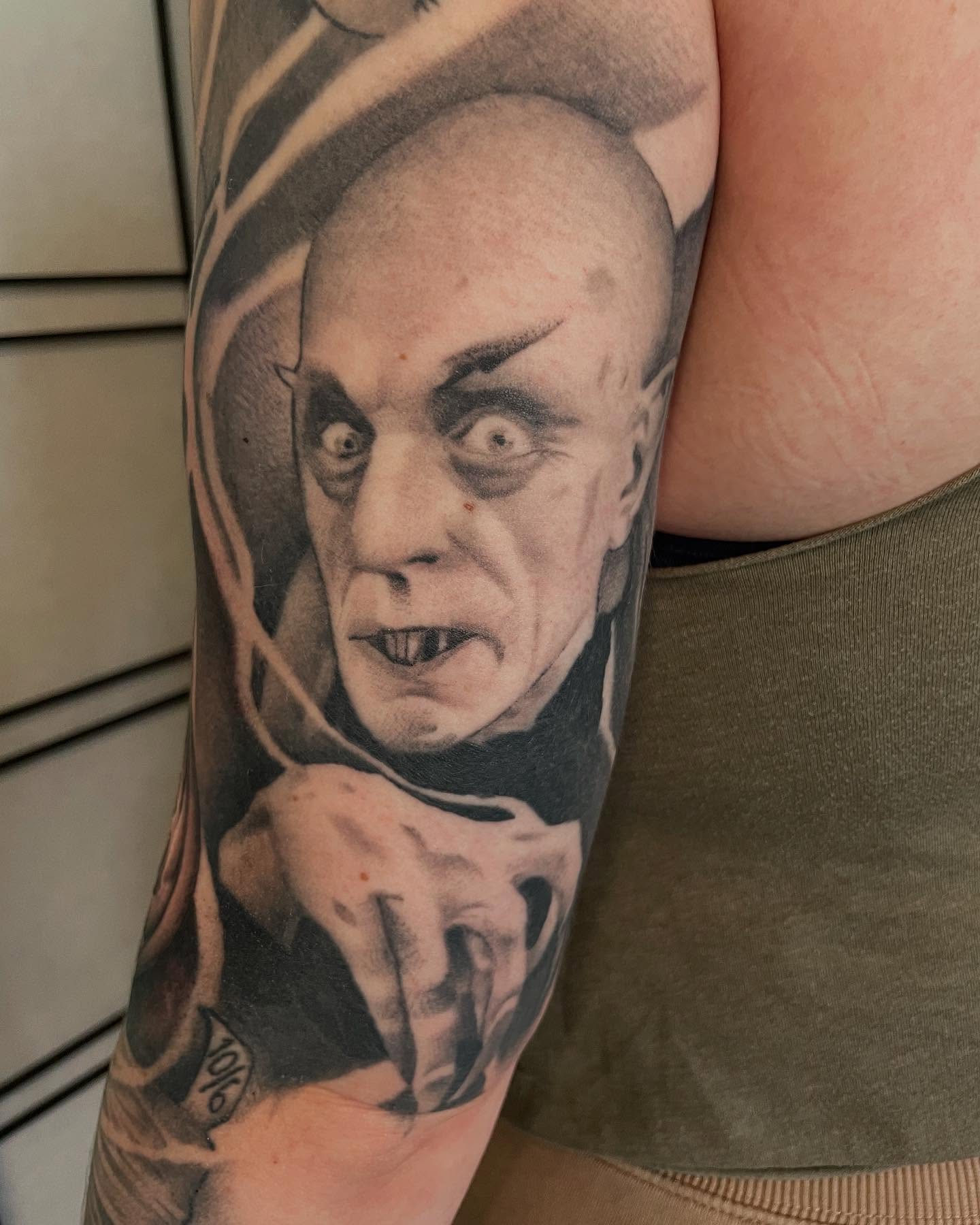 Count Dracula realism tattoo on the forearm by Seattle Tattoo Artist, Bonney Lake, Washington