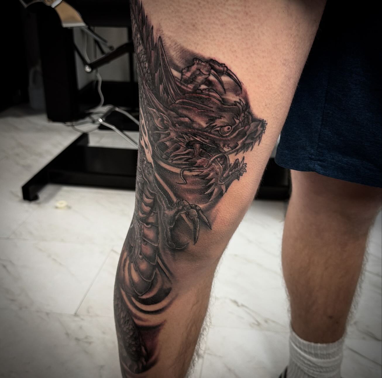 Tattoo by @noochtattoos — black_and_grey, realism