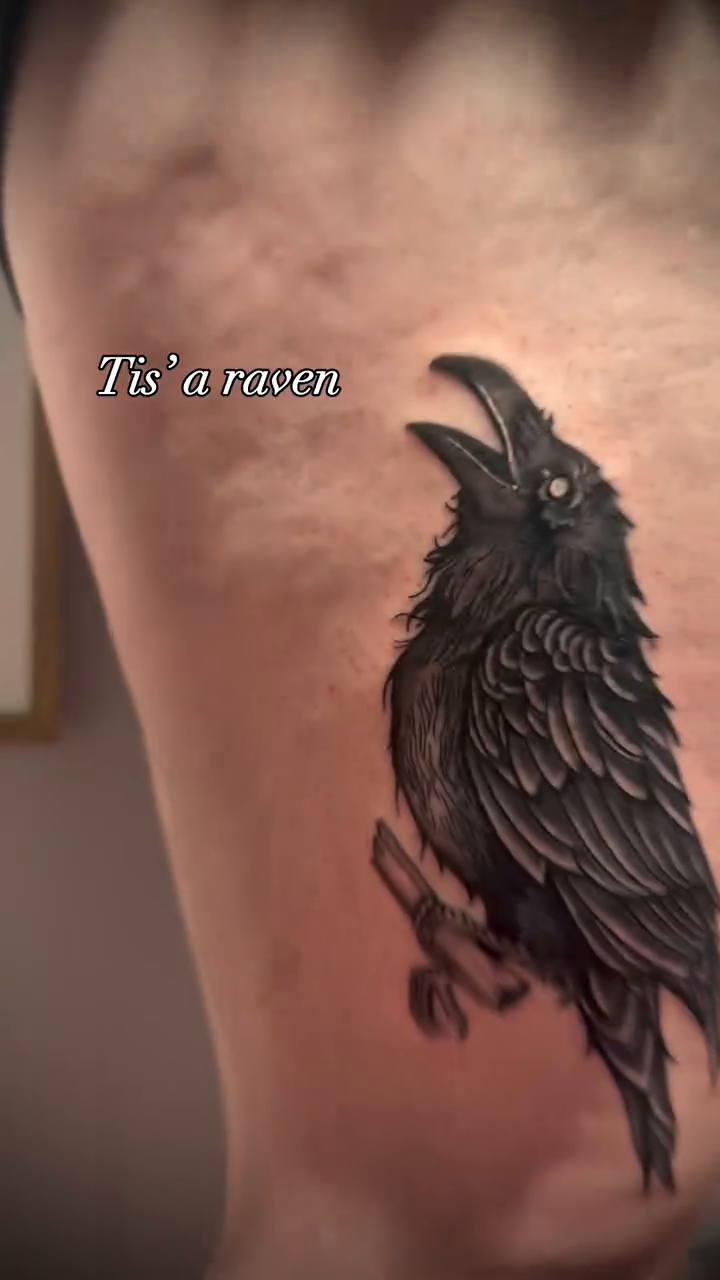 Raven realism tattoo by Tim Faulkner