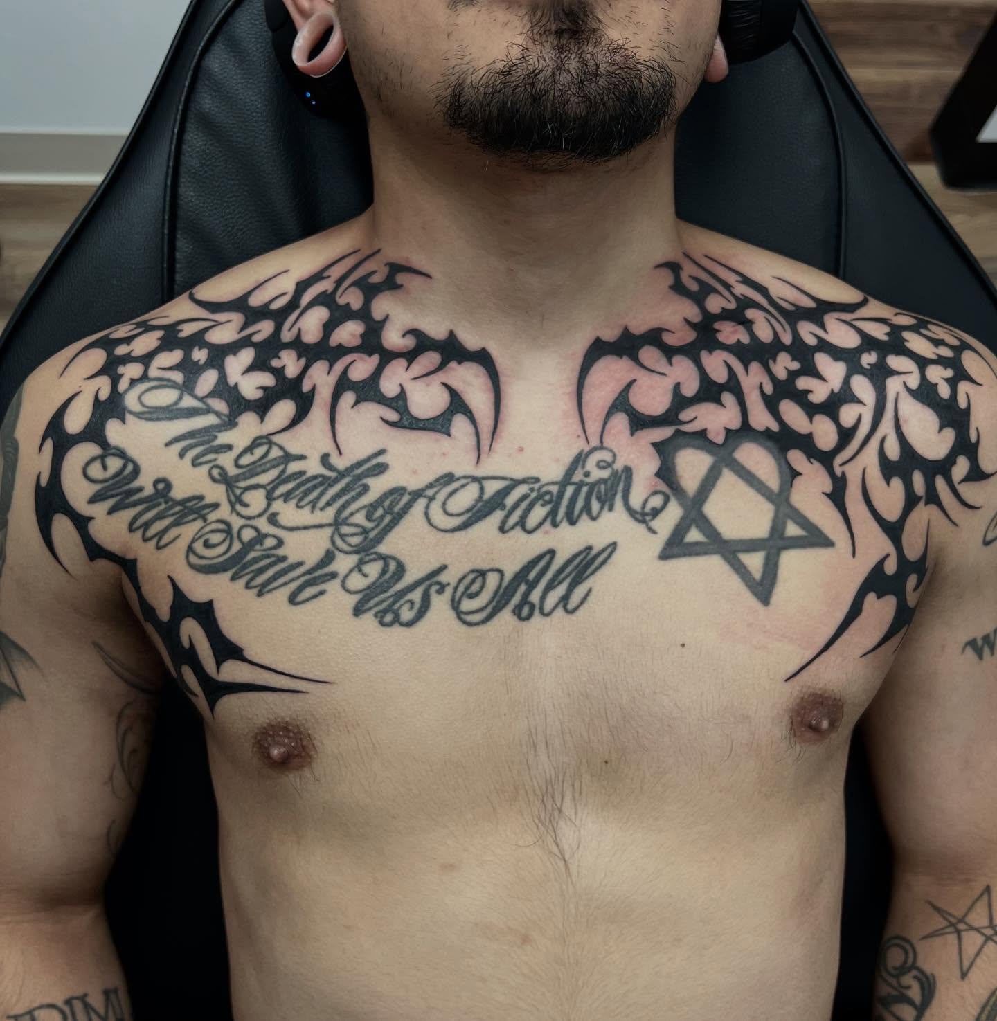Tattoo by @tattedbycamryn โ black_and_grey, tribal