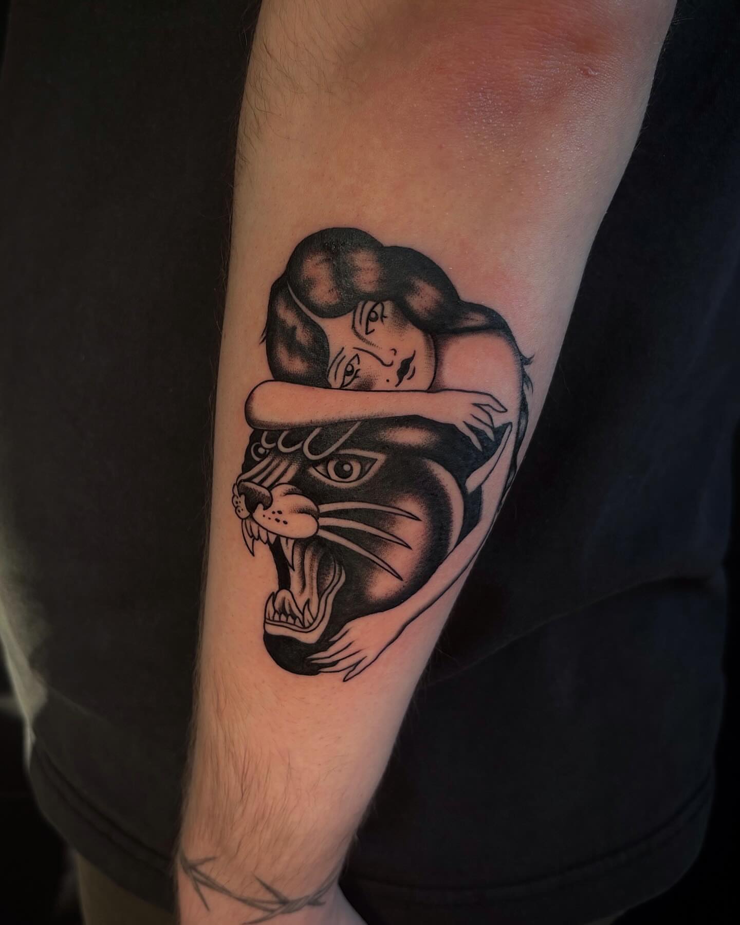 Tattoo by @pembrlily — american_traditional, black_and_grey