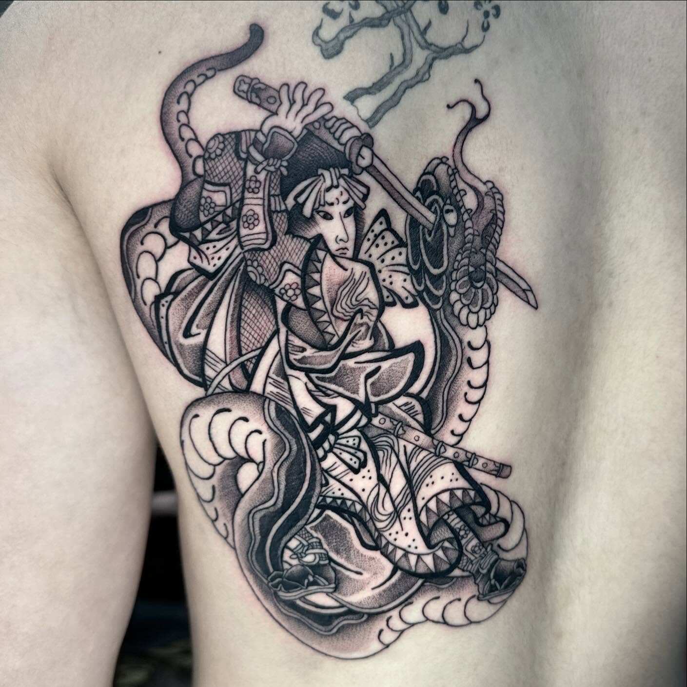 Tattoo by @ryanfuttart — japanese_irezumi, black_and_grey