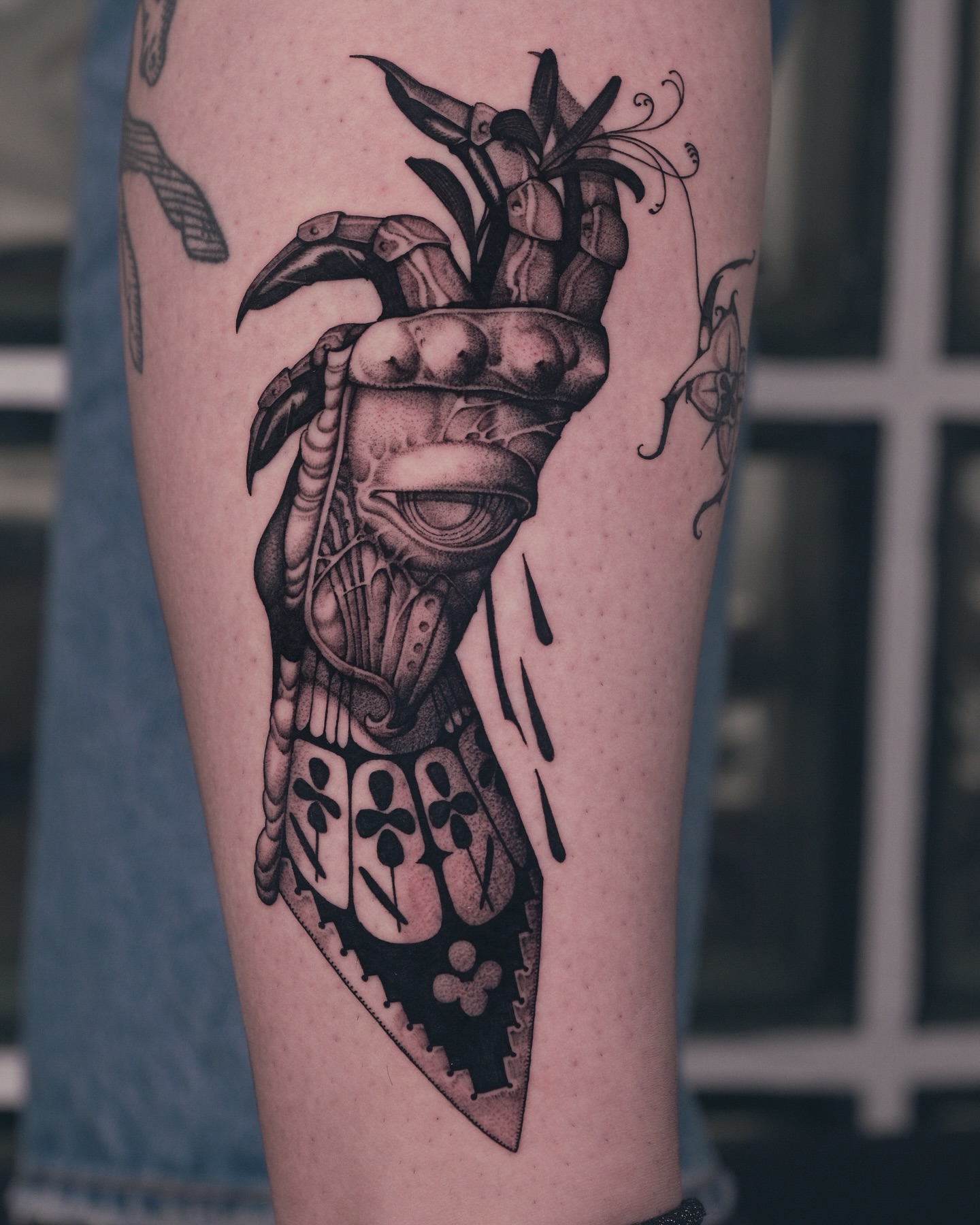 Tattoo by @9rukim — black_and_grey, realism