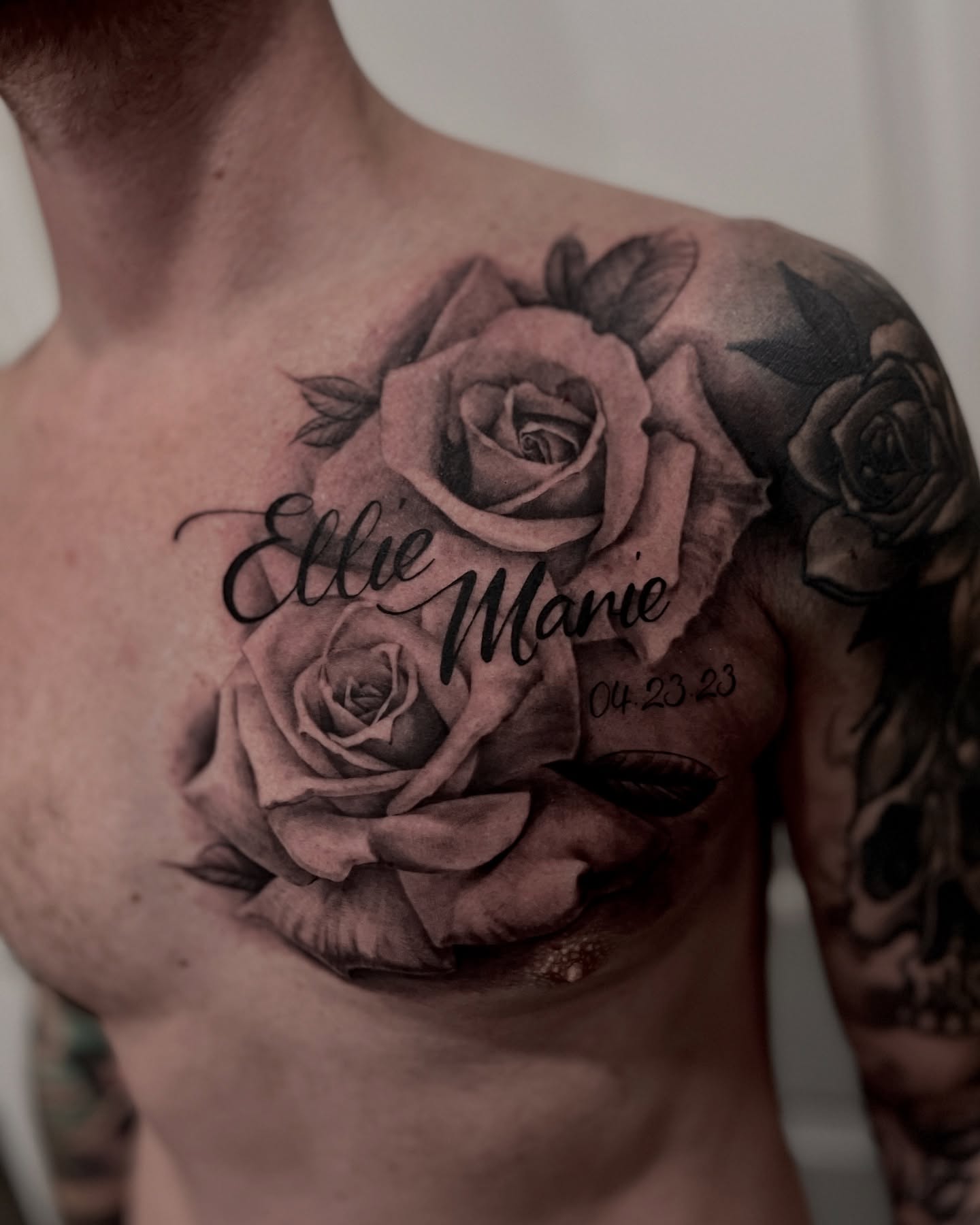 Tattoo by @monica.tattoos — black_and_grey, realism