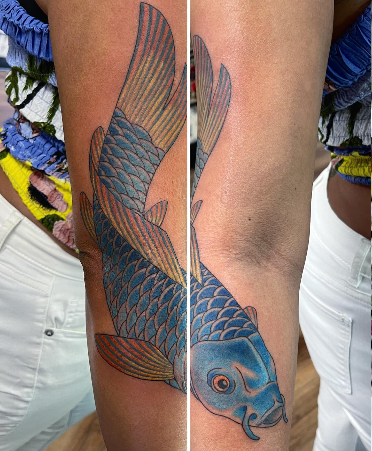 Koi fish japanese irezumi tattoo on the forearm by Brian Mcfadden