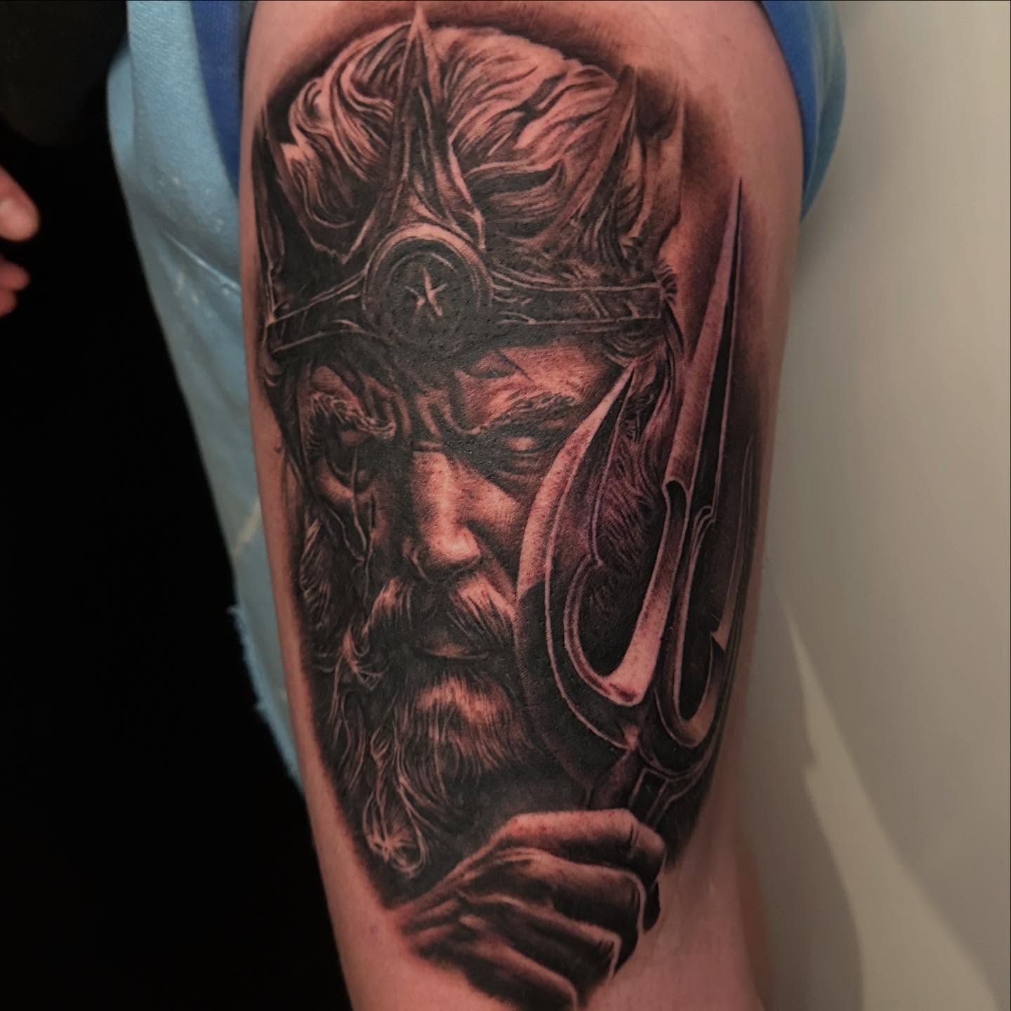 Tattoo by @tazhotzon — black_and_grey, realism