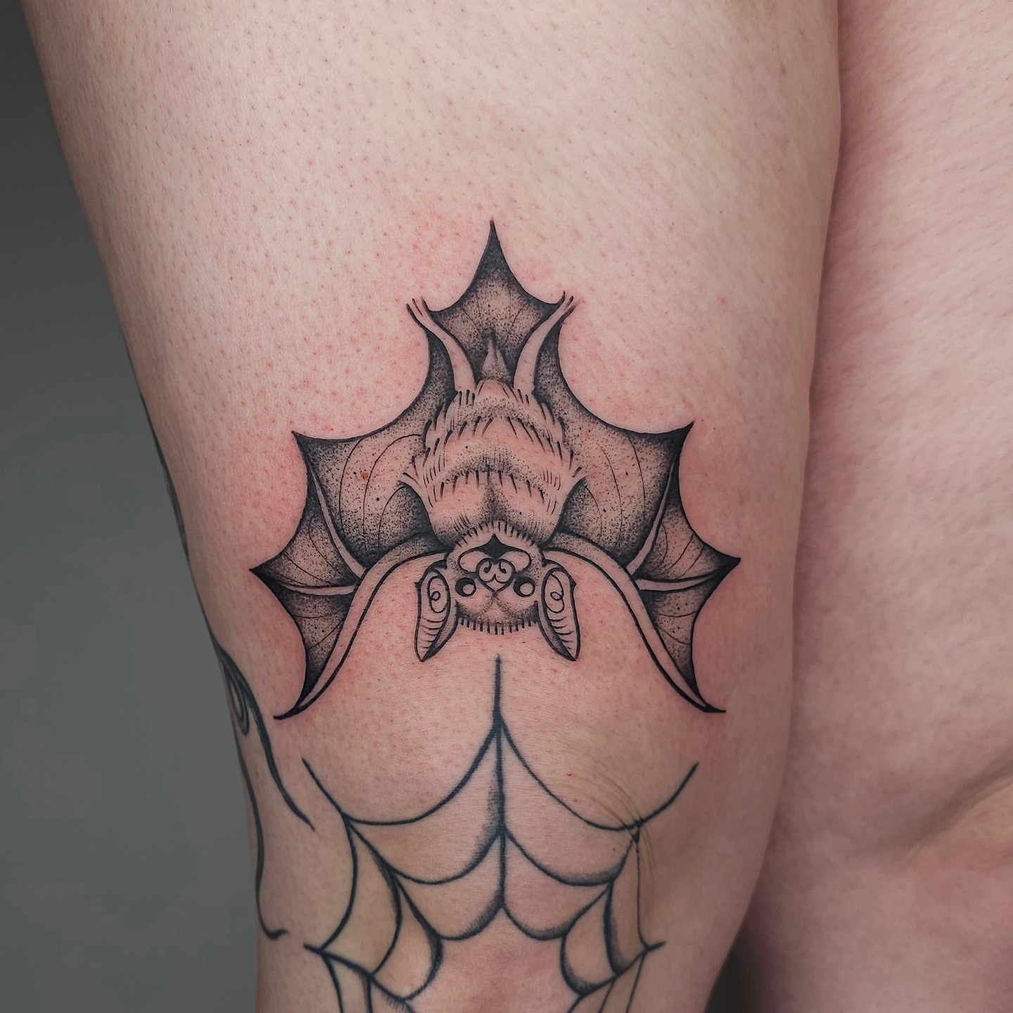Tattoo by @hey.julieanne — dotwork, black_and_grey