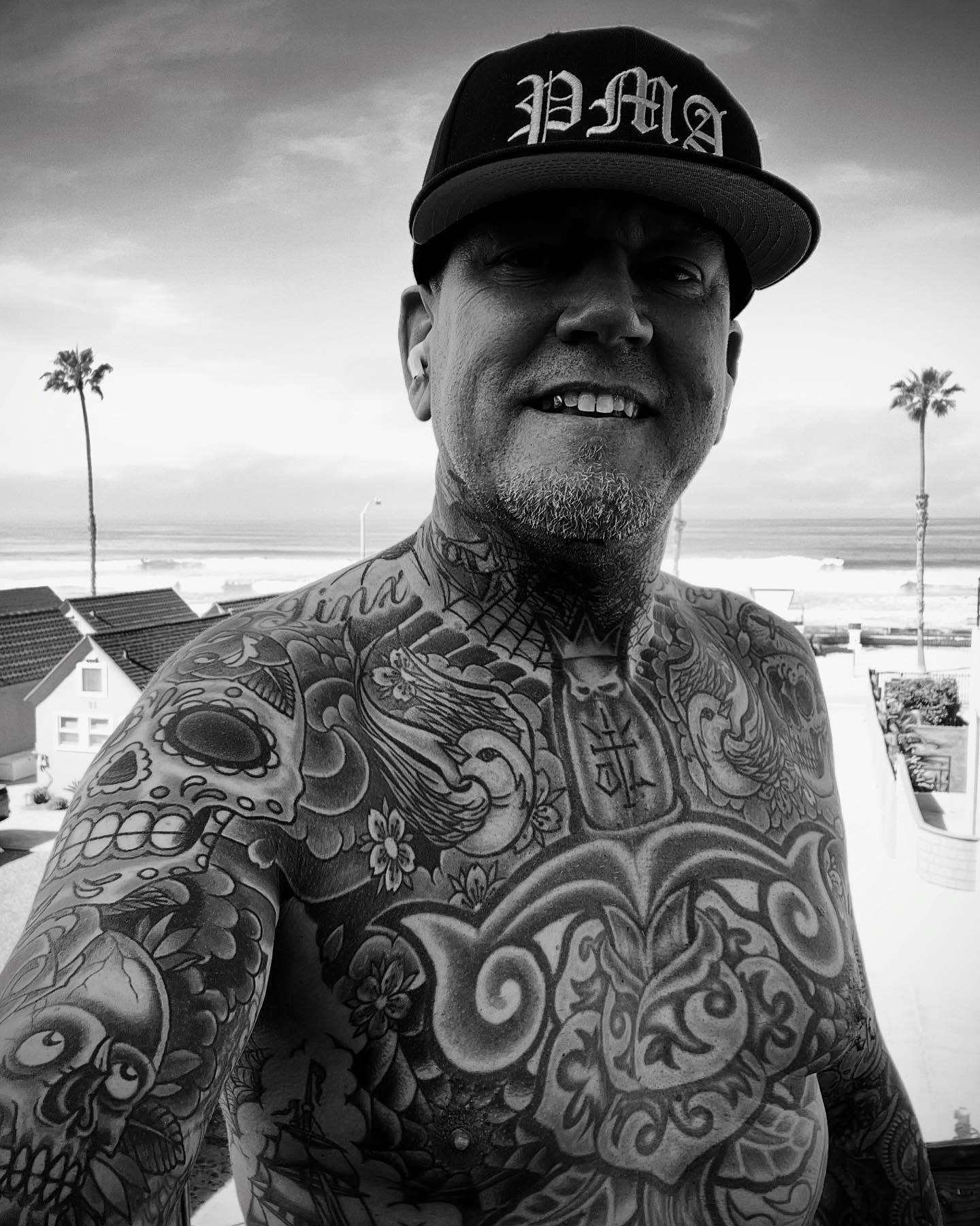 Full-body tattoo black and grey tattoo on the torso by Dave Kruseman