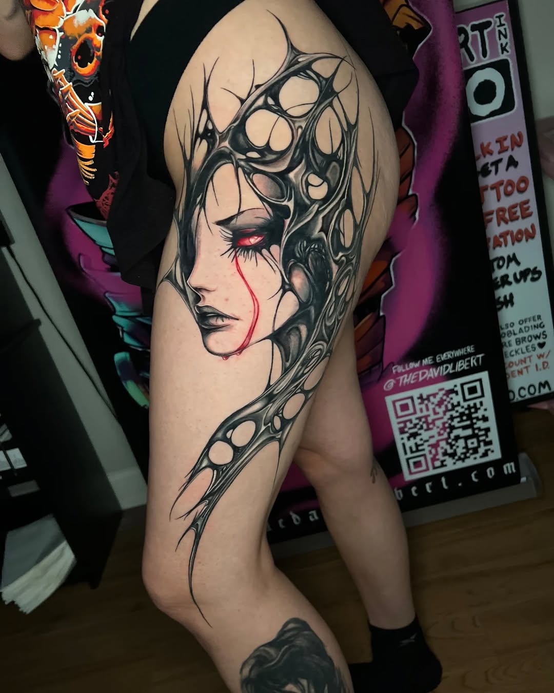 Tattoo by @thedavidlibert — dark_realism, blackwork