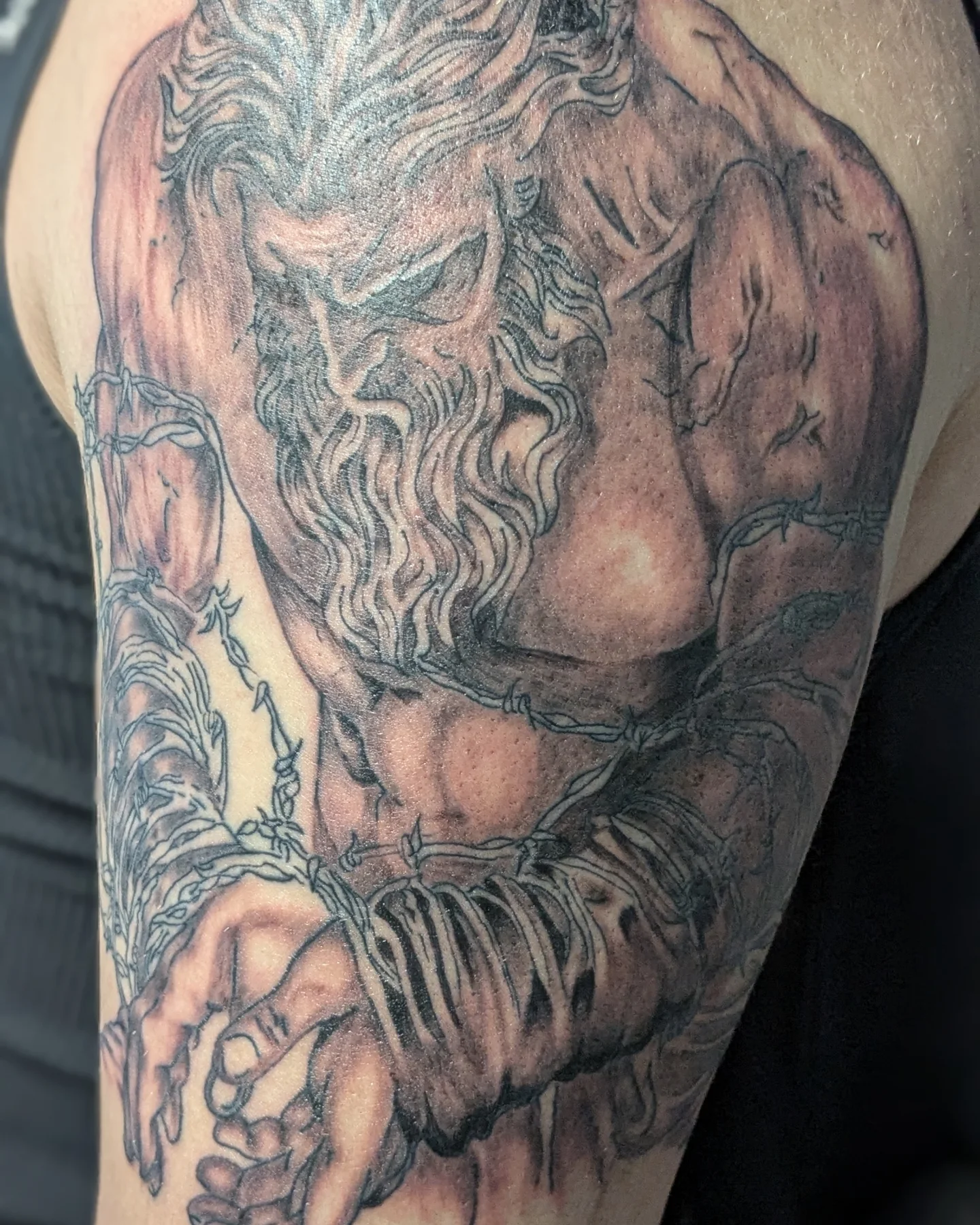 Tattoo by @andrennasparlor — black_and_grey, realism