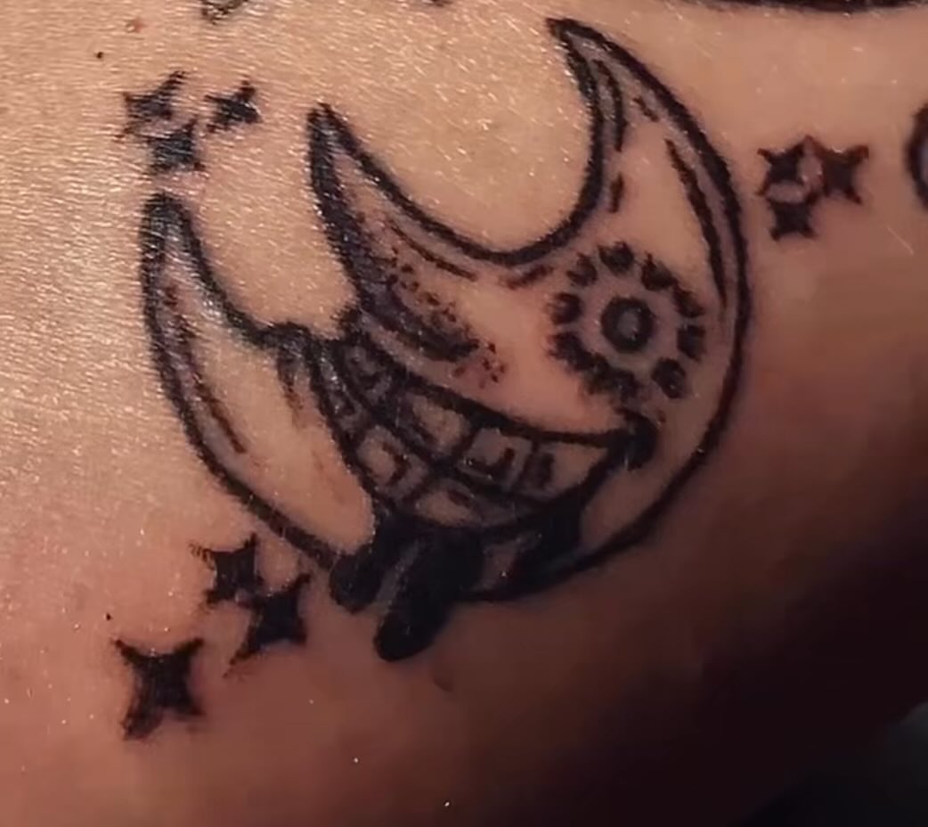 Bird with gear geometric tattoo on the forearm by Ink_ Hustle36