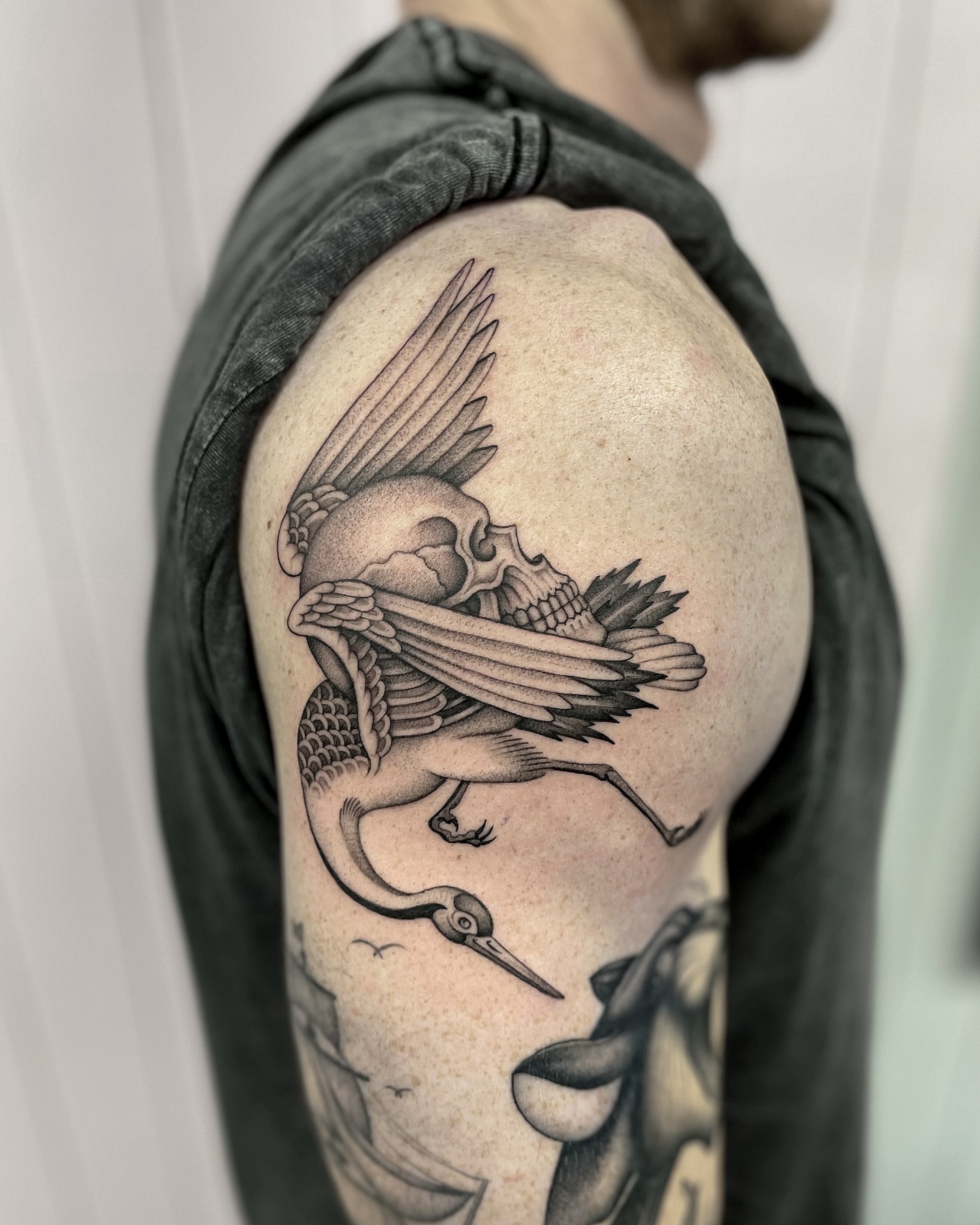 Tattoo by @bradtattoos_ — black_and_grey
