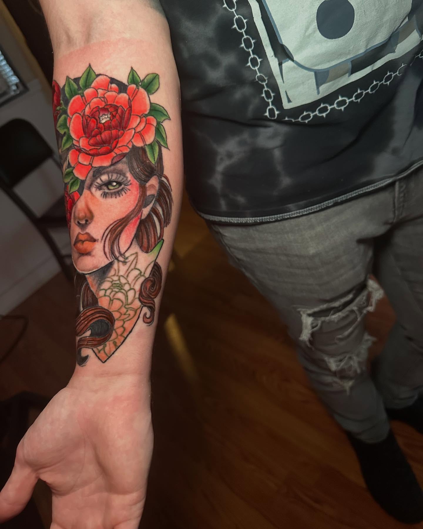 Tattoo by @tattooedwalnut — american_traditional, realism