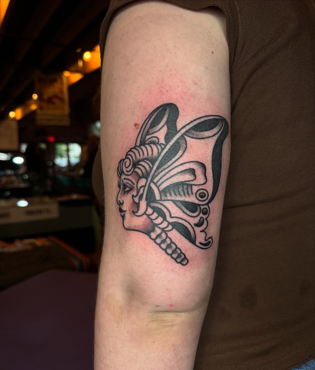 Tattoo by @lilmazetattoos — american_traditional, black_and_grey