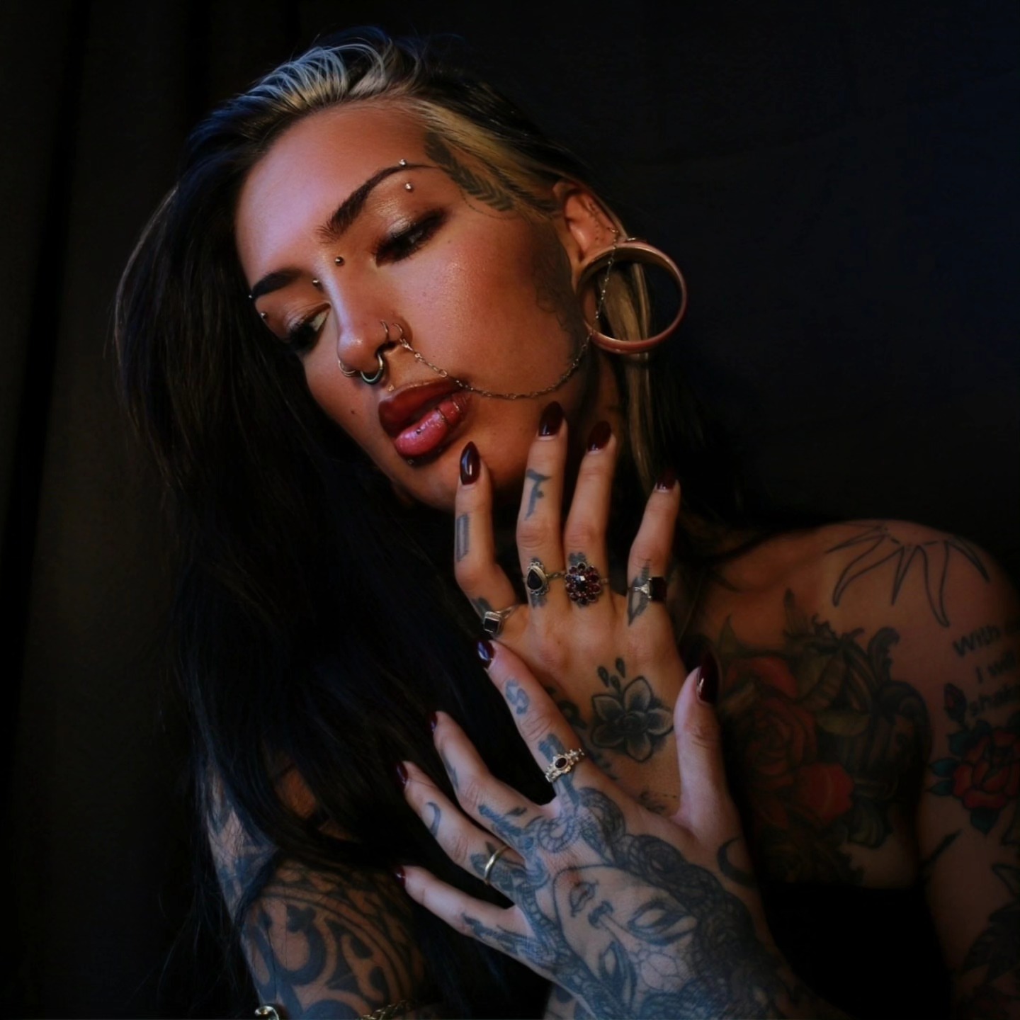 Tattooed hands black and grey tattoo on the upper arm by Gabrielle Esperanza ☽。⋆