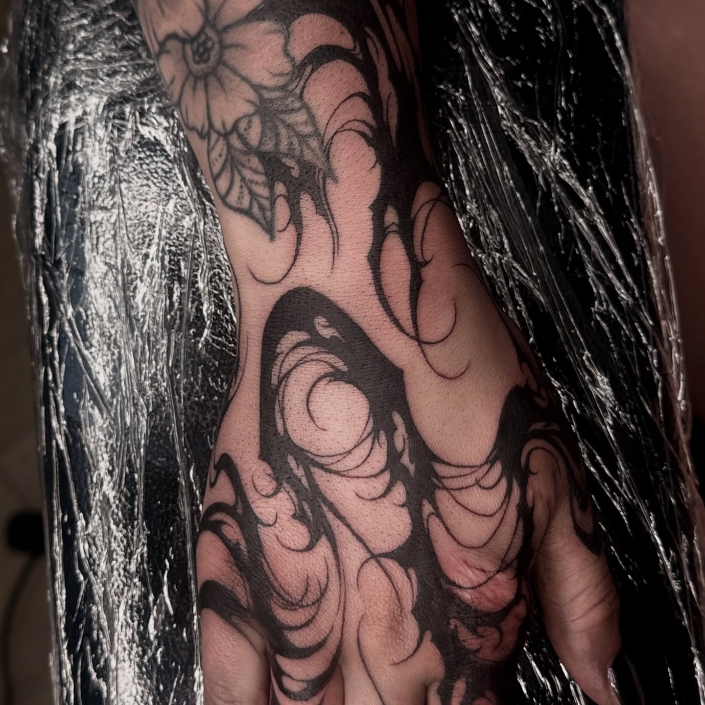 Tattoo by @grimsaintt — black_and_grey