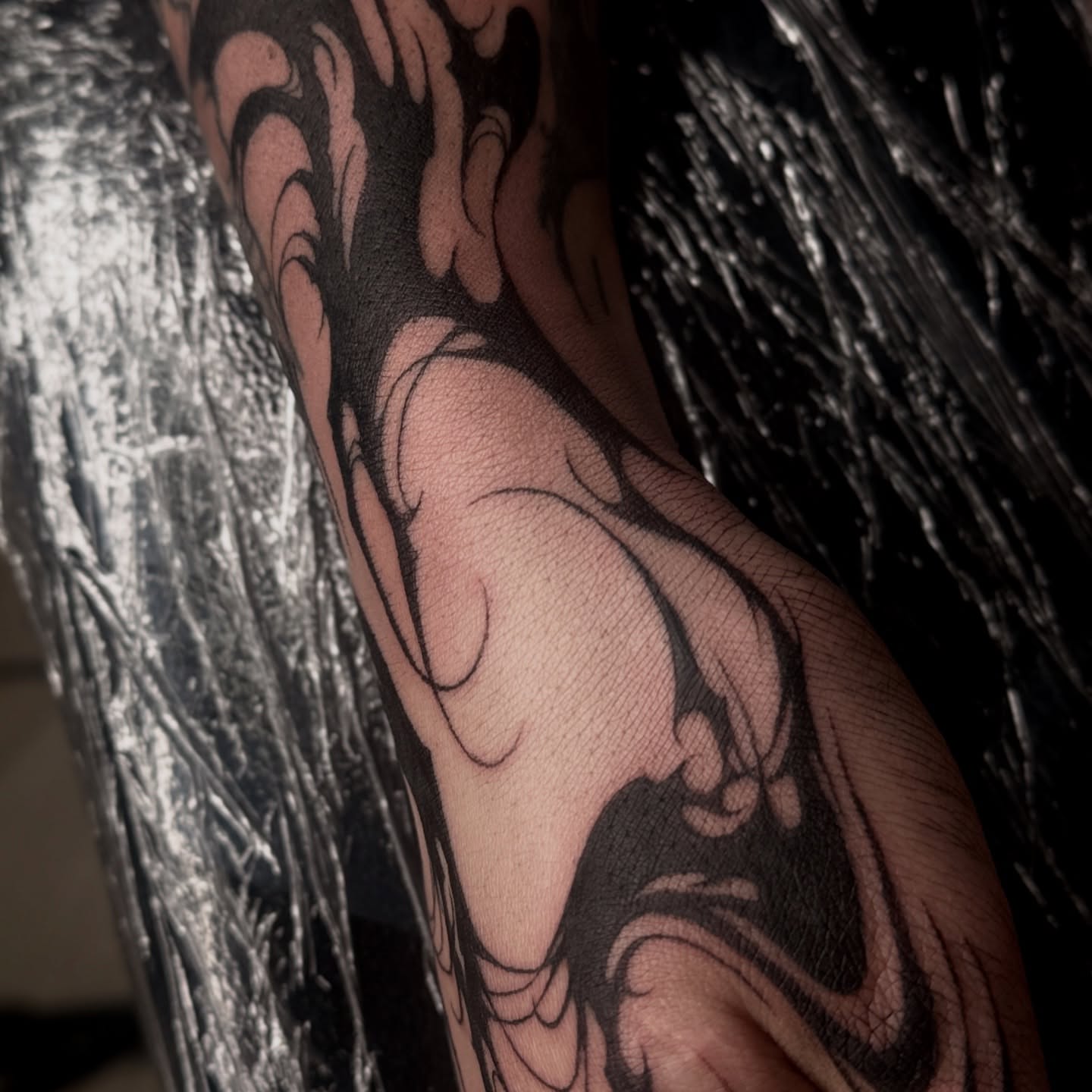 Tattoo by @grimsaintt — black_and_grey