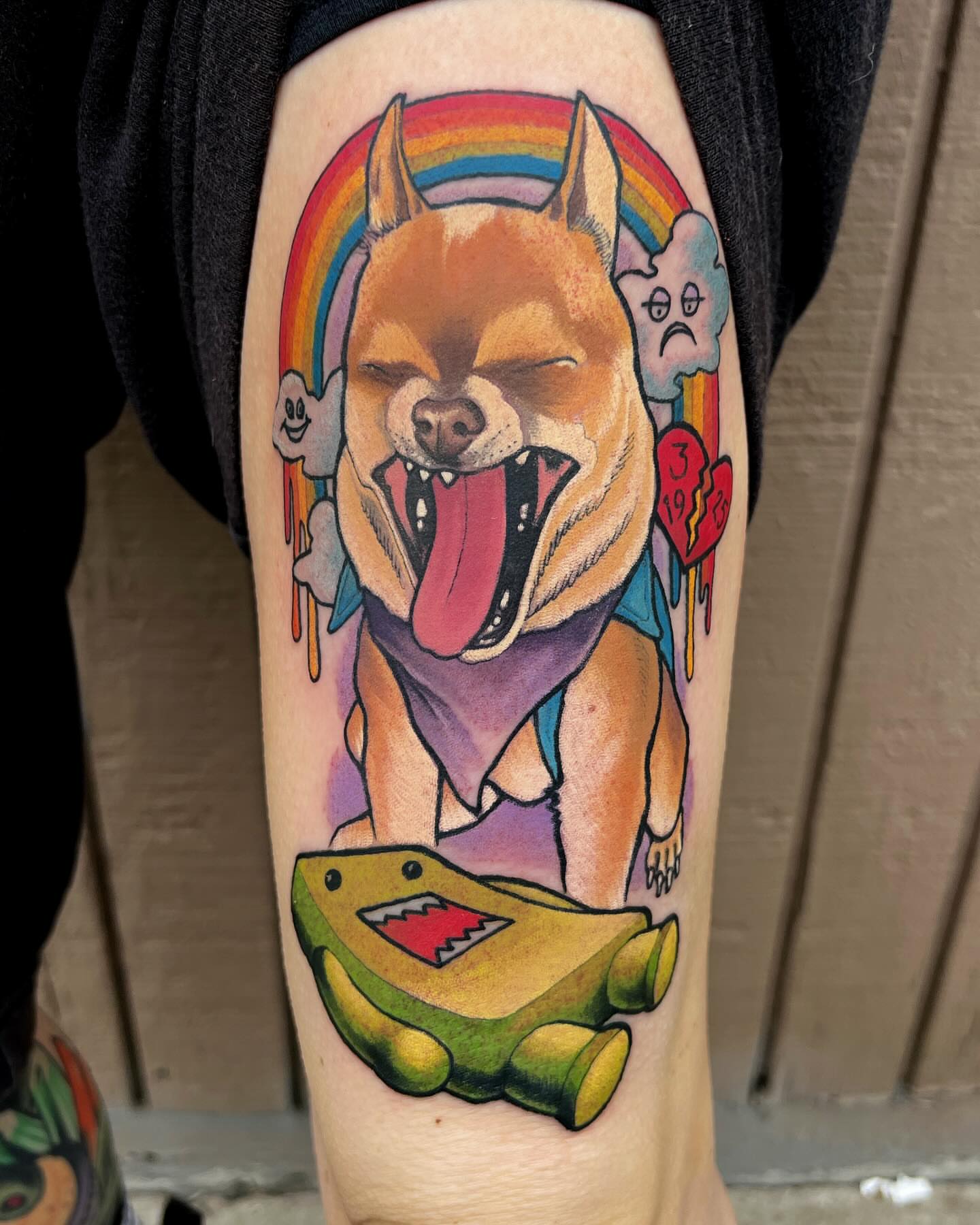 Tattoo by @heystraydog — new_school, illustrative