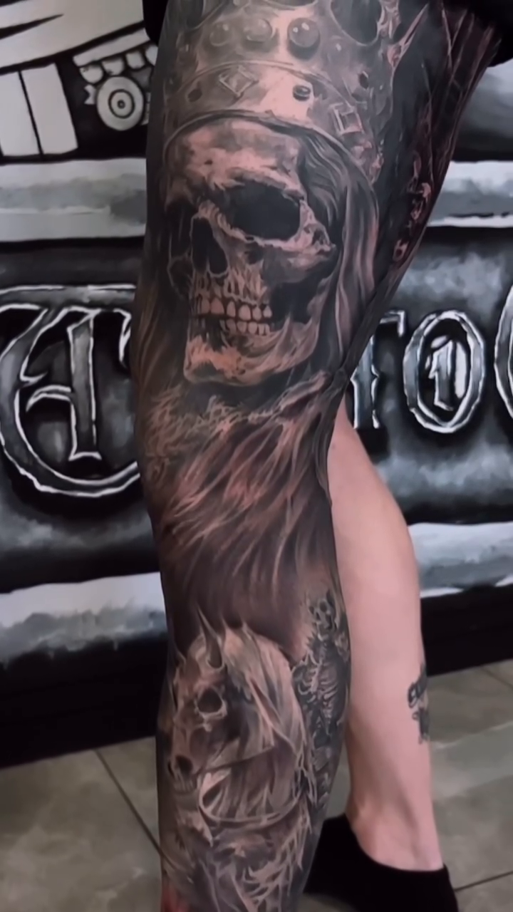 Tattoo by @young_sely — dark_realism, black_and_grey